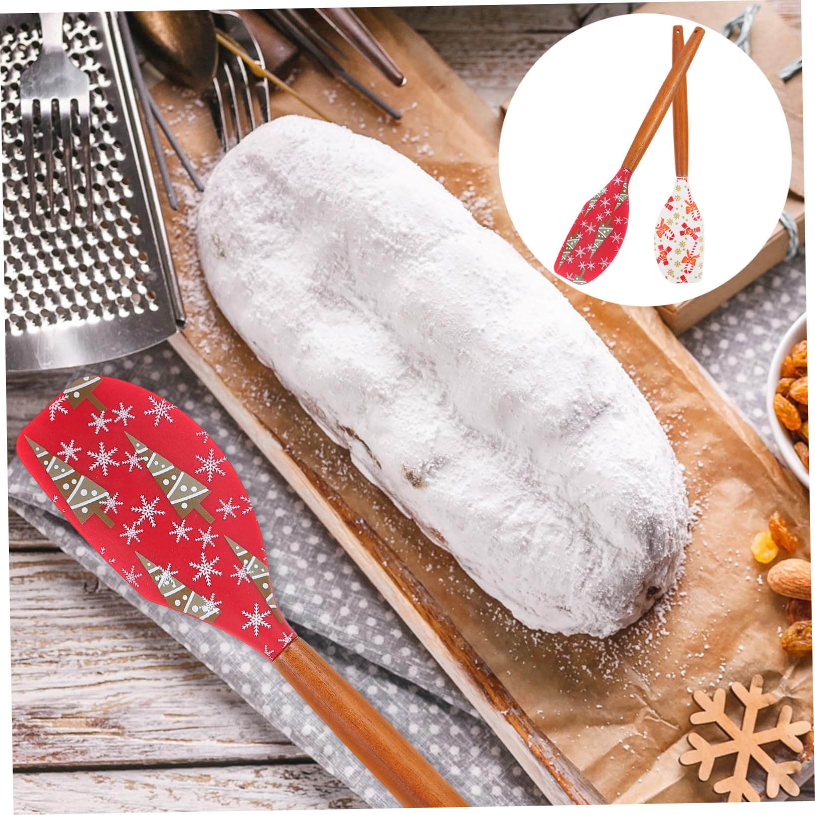 PRETYZOOM 3er-set Backzubehör Silikon-spatel-set Mit Weihnachtsmotiv Leicht Tragbar Für Kuchen Creme Freunde Und Familie 2 Stück X 3