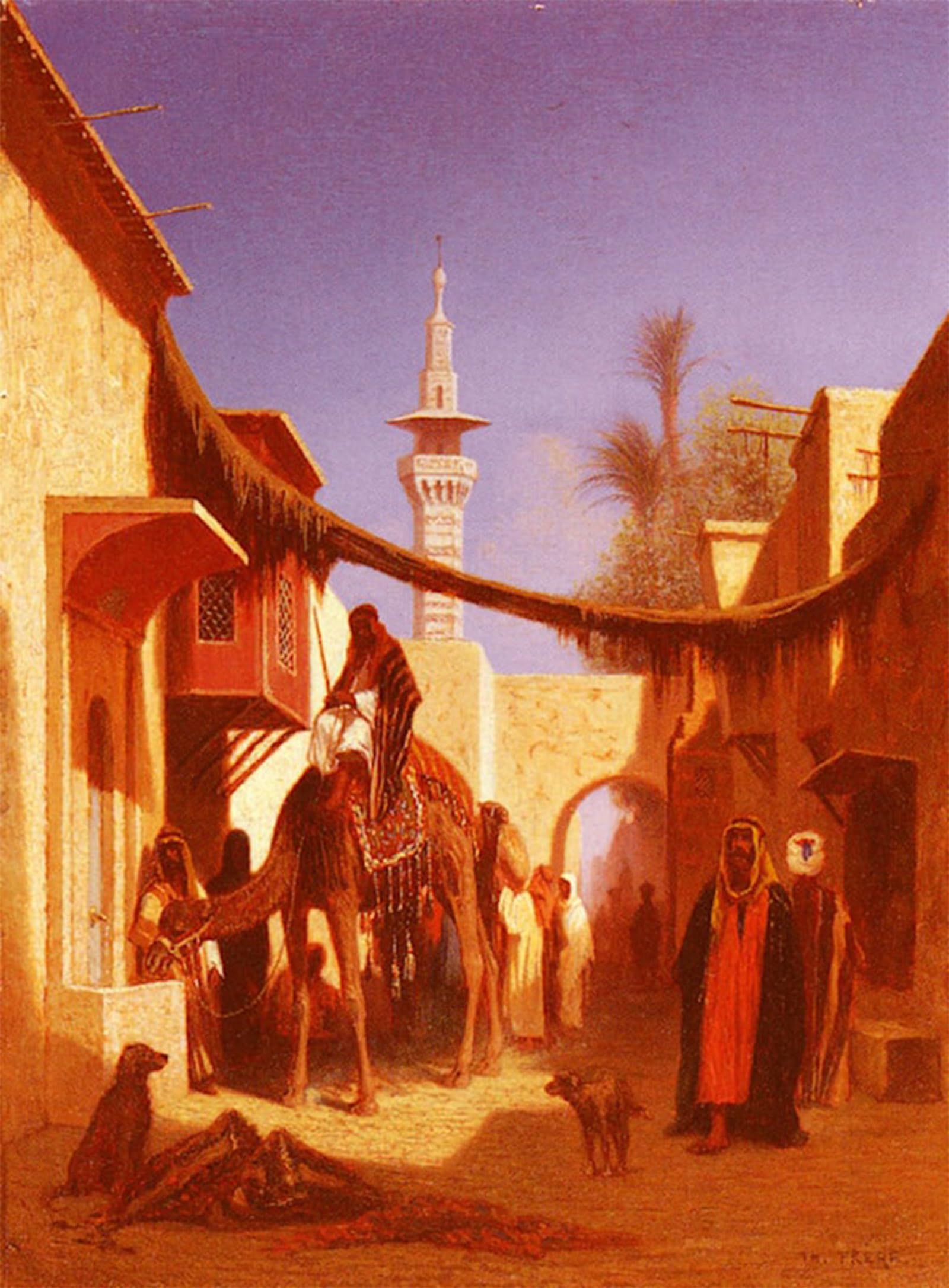 ARTXLXXBN Famous Print Painting Colorful Art Print Street in Damascus and Street in Cairo a Pair by Charles Theodore Frere Canvas Art Decorations for Home Decor 60x90cm