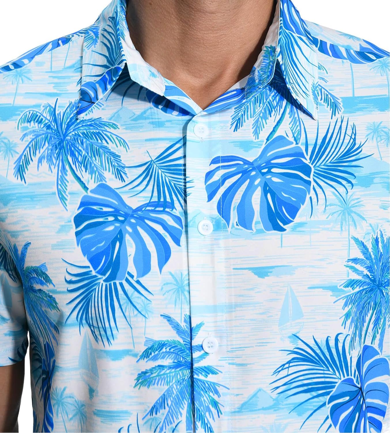 Aiyino Hawaiian Shirt for Men, Tropical Holiday Short Sleeve Casual Button Down Beach Shirts - Image 5