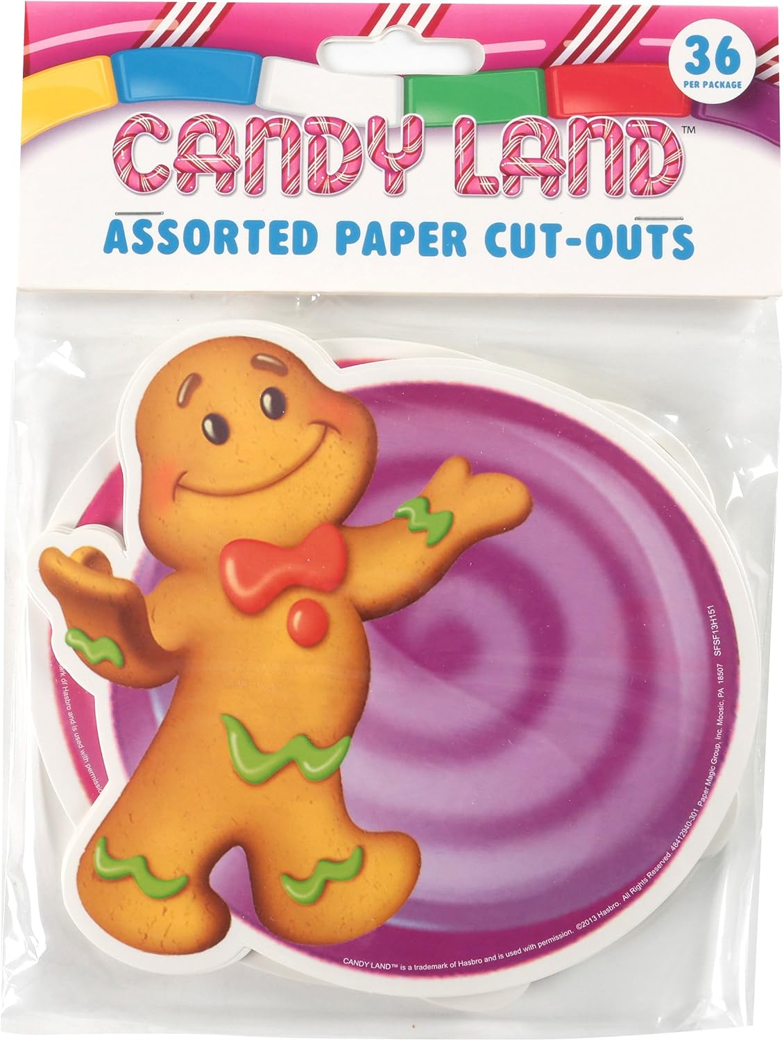 Eureka 841294 Candy Land Assorted Paper Cut-Outs, 12 Each of 3 Different Designs, 36-Piece