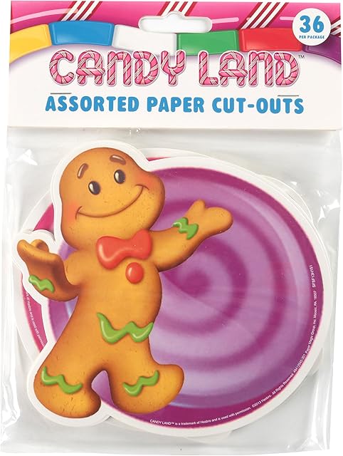 Eureka 841294 Candy Land Assorted Paper Cut-Outs, 12 Each of 3 Different Designs, 36-Piece
