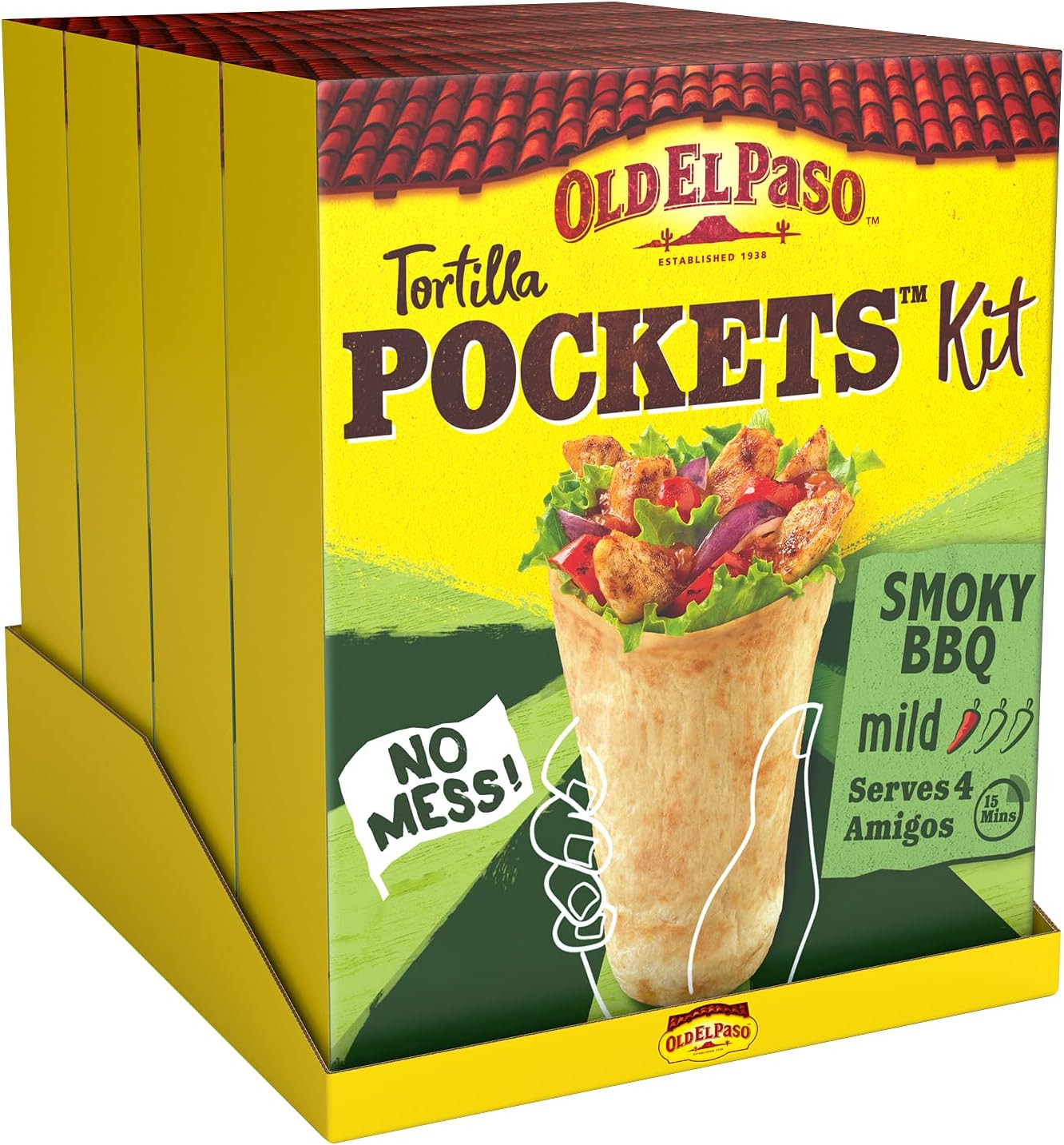 Old El Paso Mild Smoky BBQ Tortilla Pockets Fajita Kit, 380 g, Pack of