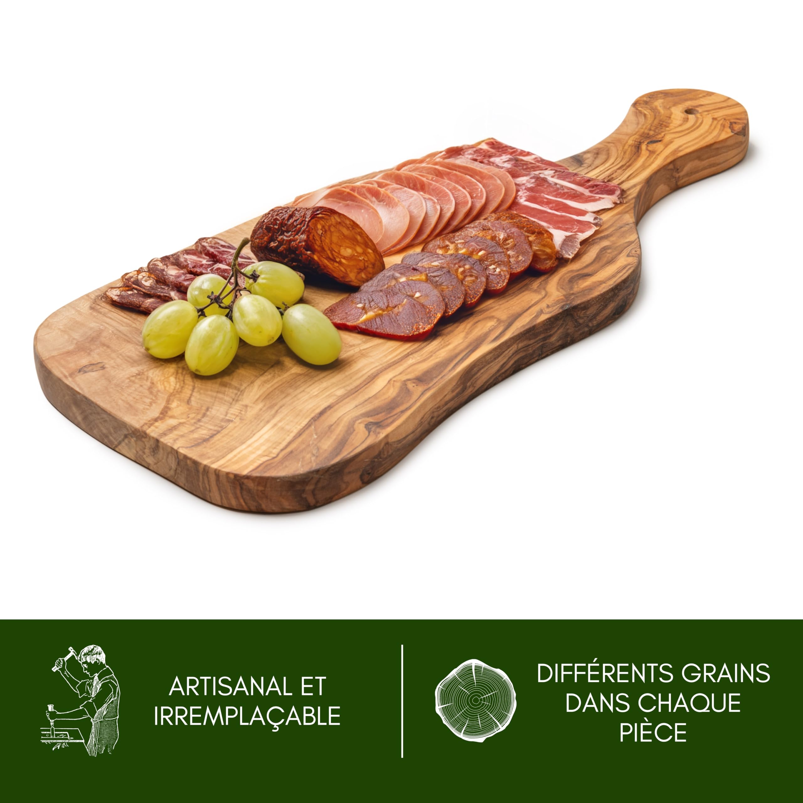 Planche à Découper Bambou 40x30cm - Avec Coins Antidérapants - Plateau Apéro