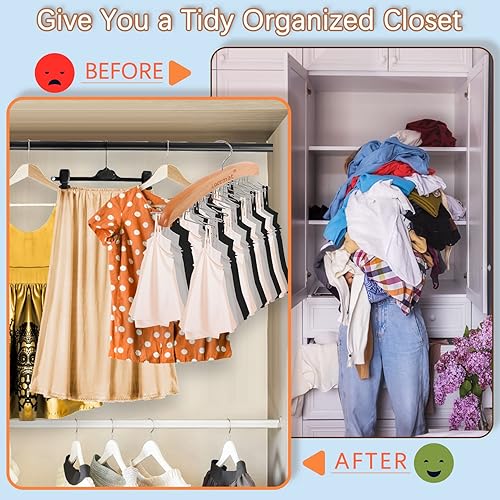 Miniatura 5 de 2 ganchos de madera para sujetadores con 24 ganchos de metal plegables, gancho giratorio de 360, estantes de corbata para armario de hombres,