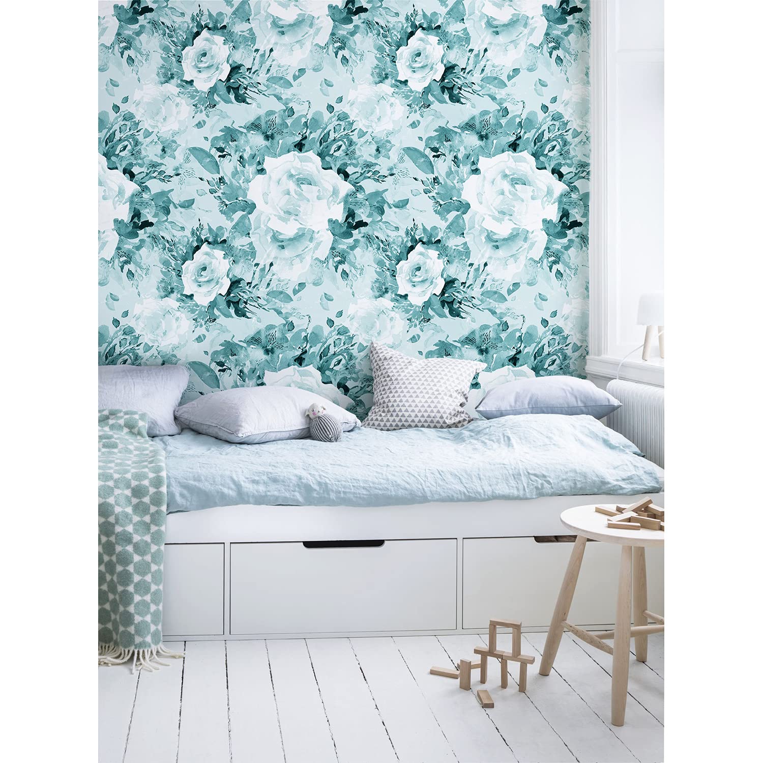 Stickers muraux fleurs aqua pour sublimer la décoration de votre cuisine ou chambre