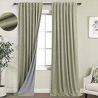 Vista 79 de KOUFALL Cortinas para Ventanas de Cuarto Opacas, Lino Blancas Bloqueador de Luz 84 Largas para Sala Elegantes Oscuras Cortina Sala de Estar Marfil