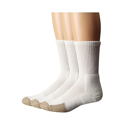 Thorlos Tennis Crew Thick Cushion 3 Pair Pack Crew Cut Socks Shoes White