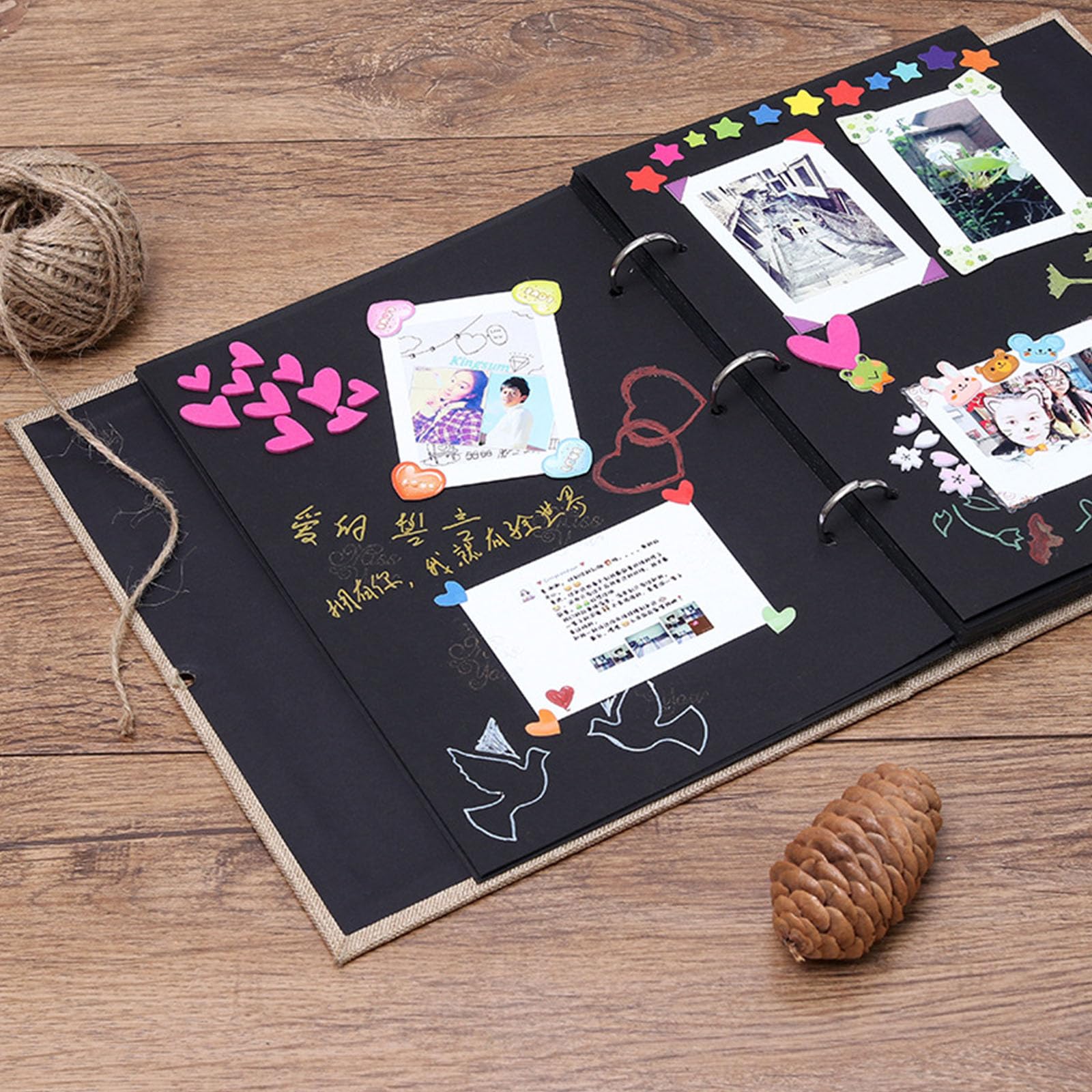 Álbum de fotos de lino grande de 30 páginas para álbumes de recortes y álbumes de recortes de ocasiones especiales como bodas y cumpleaños