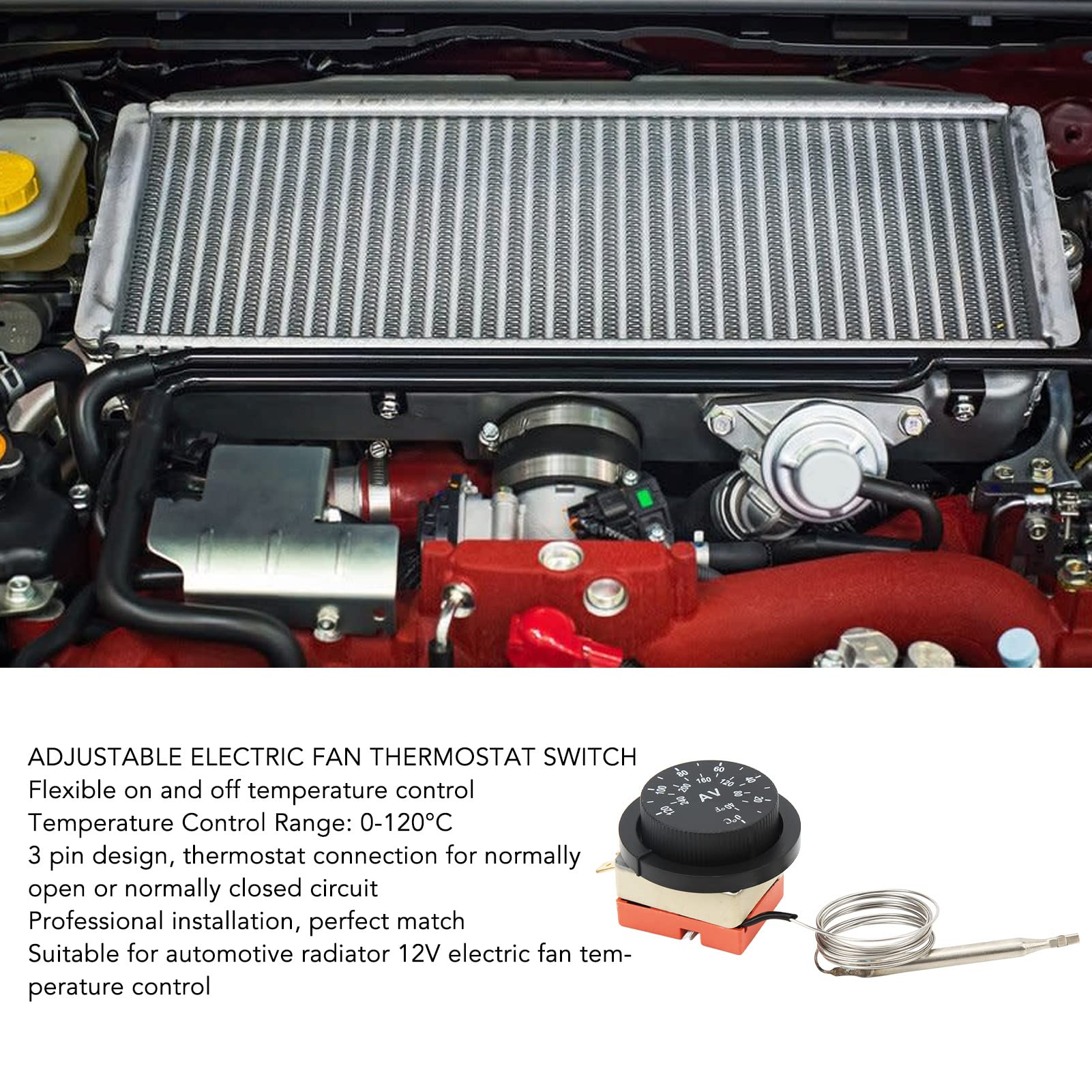 10 SZTUK Regulowany Elektryczny Wentylator Chłodnicy Wentylator Termostat Przełącznik Kontrolny AC 250 V Uniwersalny 12 V Wody Chłodzącej Temperatura Wąż Zestaw Sondy dla Motoryzacja Samochody