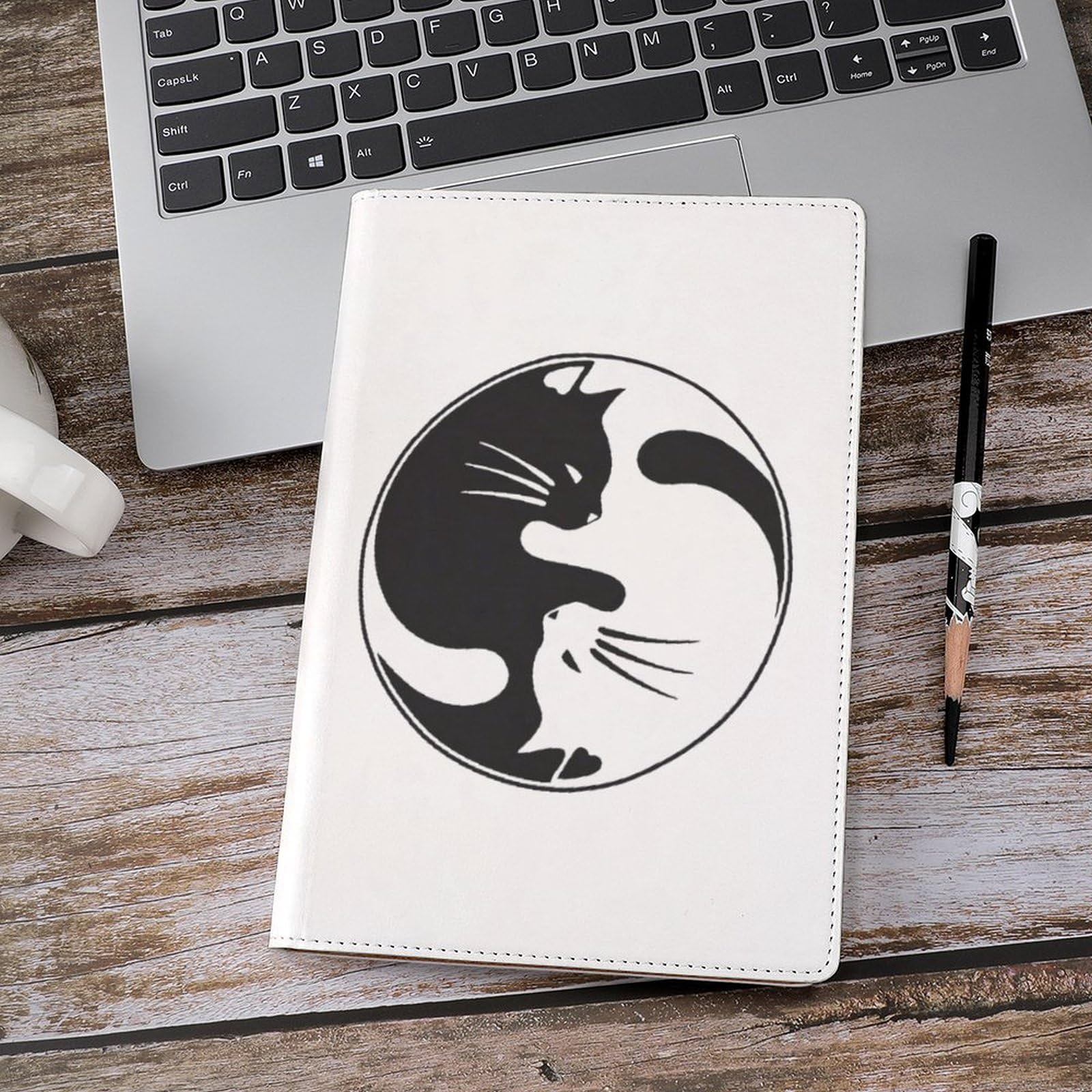 Amazon.co.jp: ブックカバー かわいい 白 黒 猫柄 ネコ 手帳