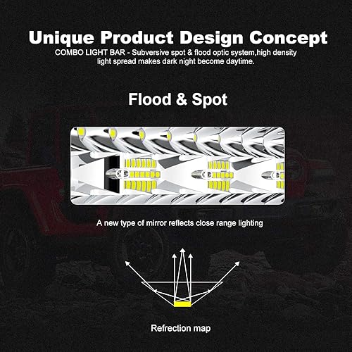 Miniatura 6 de Barra de luz LED curvada, visión de terreno de 50 pulgadas, triple fila 936 W, haz combinado de luz todoterreno, 2 piezas de 4 pulgadas, 60 W, luces