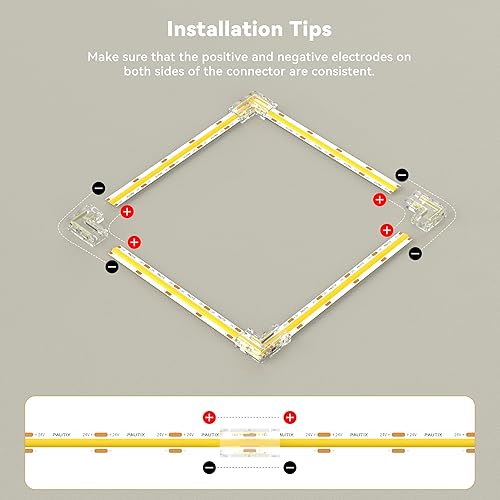 Miniatura 7 de PAUTIX 8mm Conectores COB de 2 pines 8 piezas, Conectores en forma de L/de esquina, Adaptador de terminal de extensión sin soldadura reutilizable, 2
