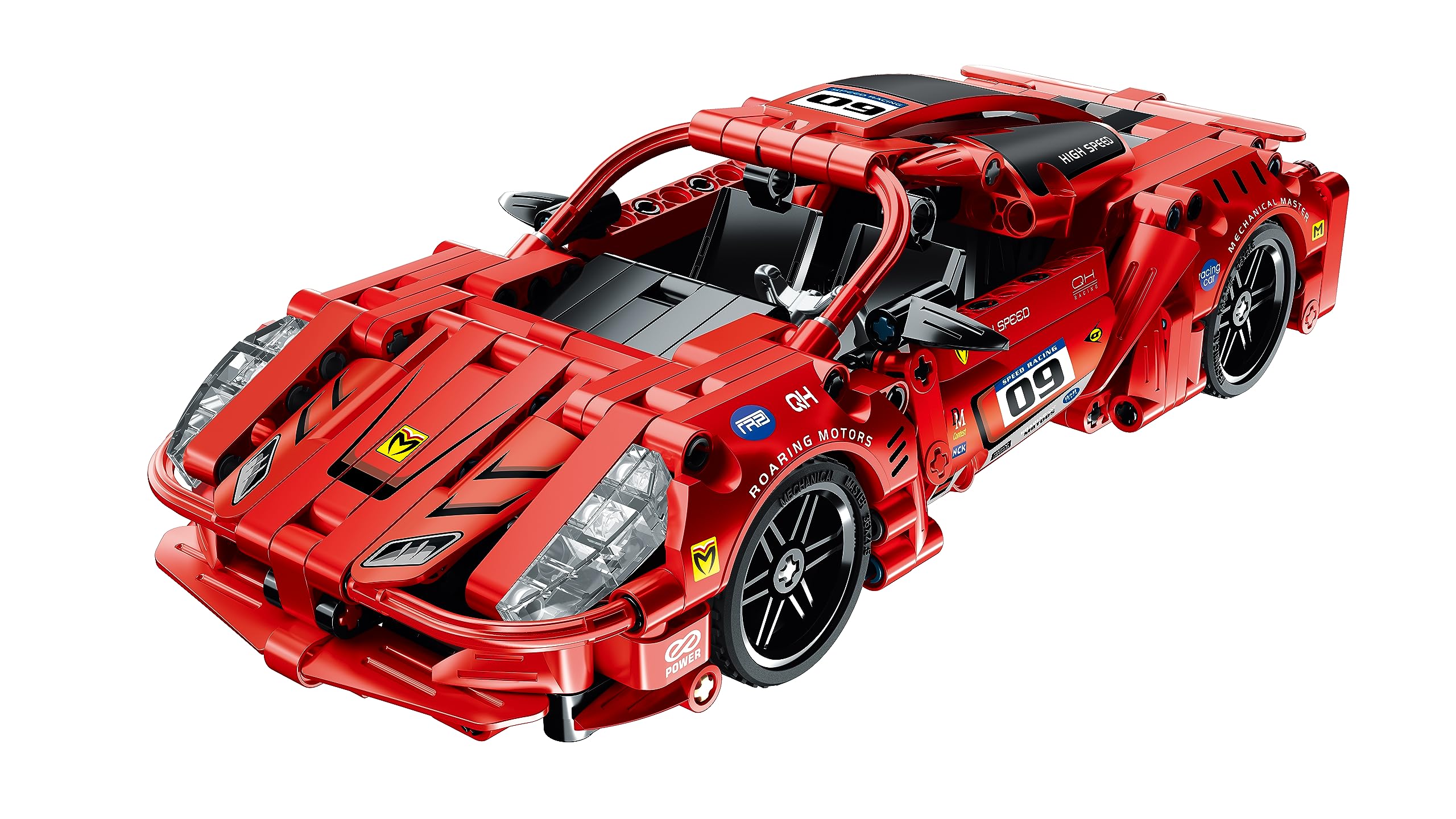 iM.Master STEM Academy: Mechanical Master - Super Car - Red 437pcs - Brick Model Vehicle, Building Blocks Activity Set, Pull Back Engine Sports Car
