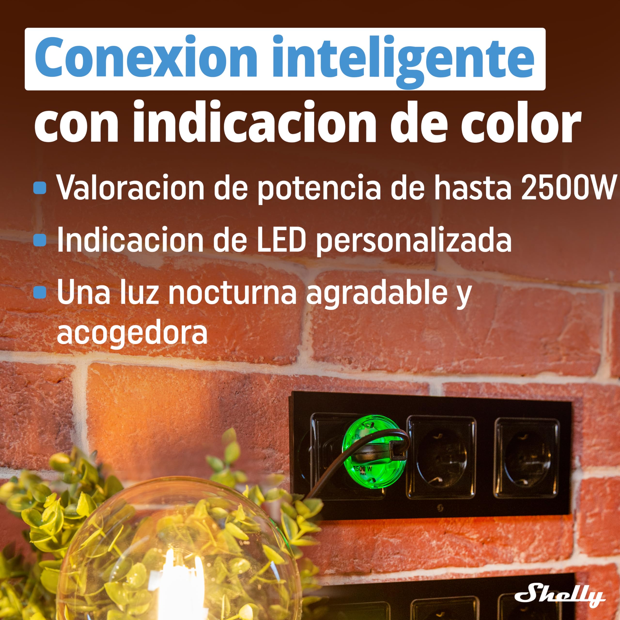 Shelly Plus Plug S Negro | Próxima Generación Enchufe Inalámbrico Con Medición De Consumo | Automatización De Hogar | iOS Android App | No Hub Requerido | Indicación LED De Multicolor | Escenas Smart