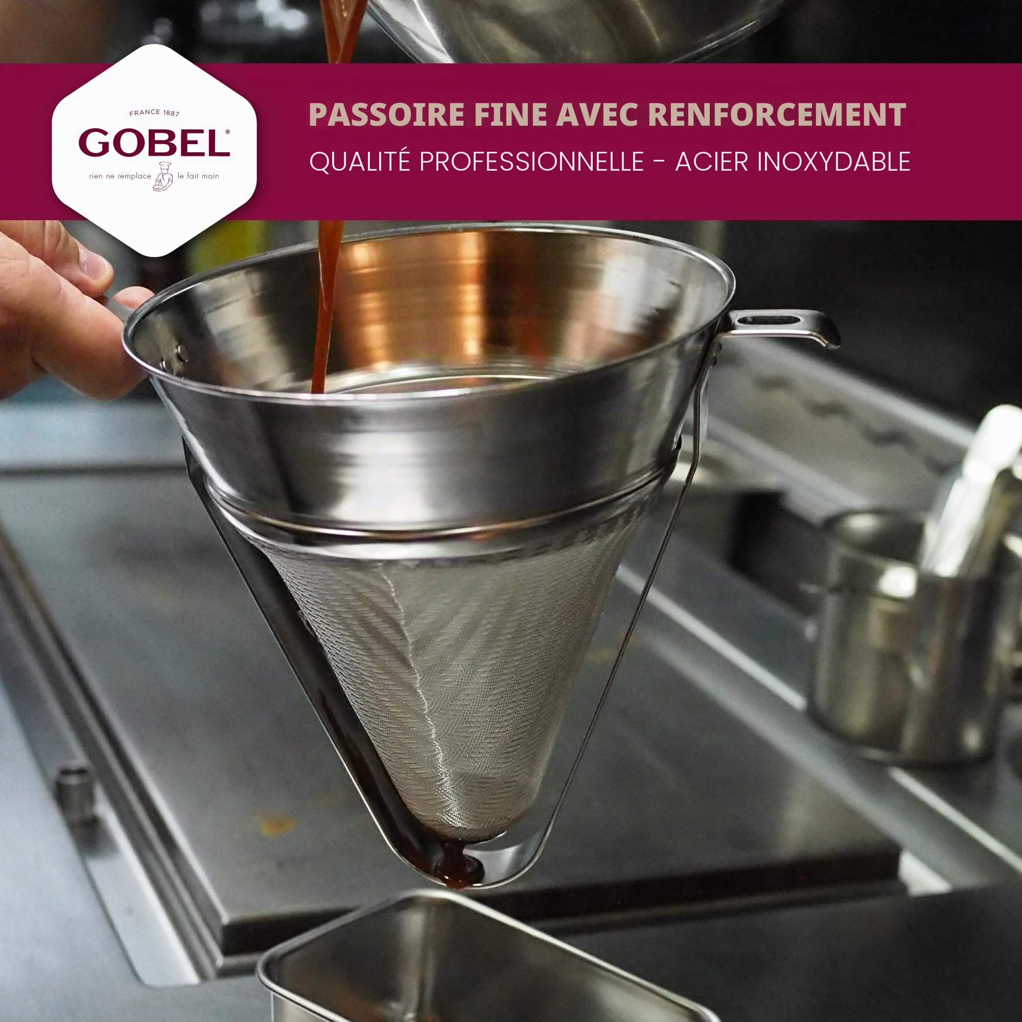 Gobel 814410 Tamis Chinois Renforce INOX