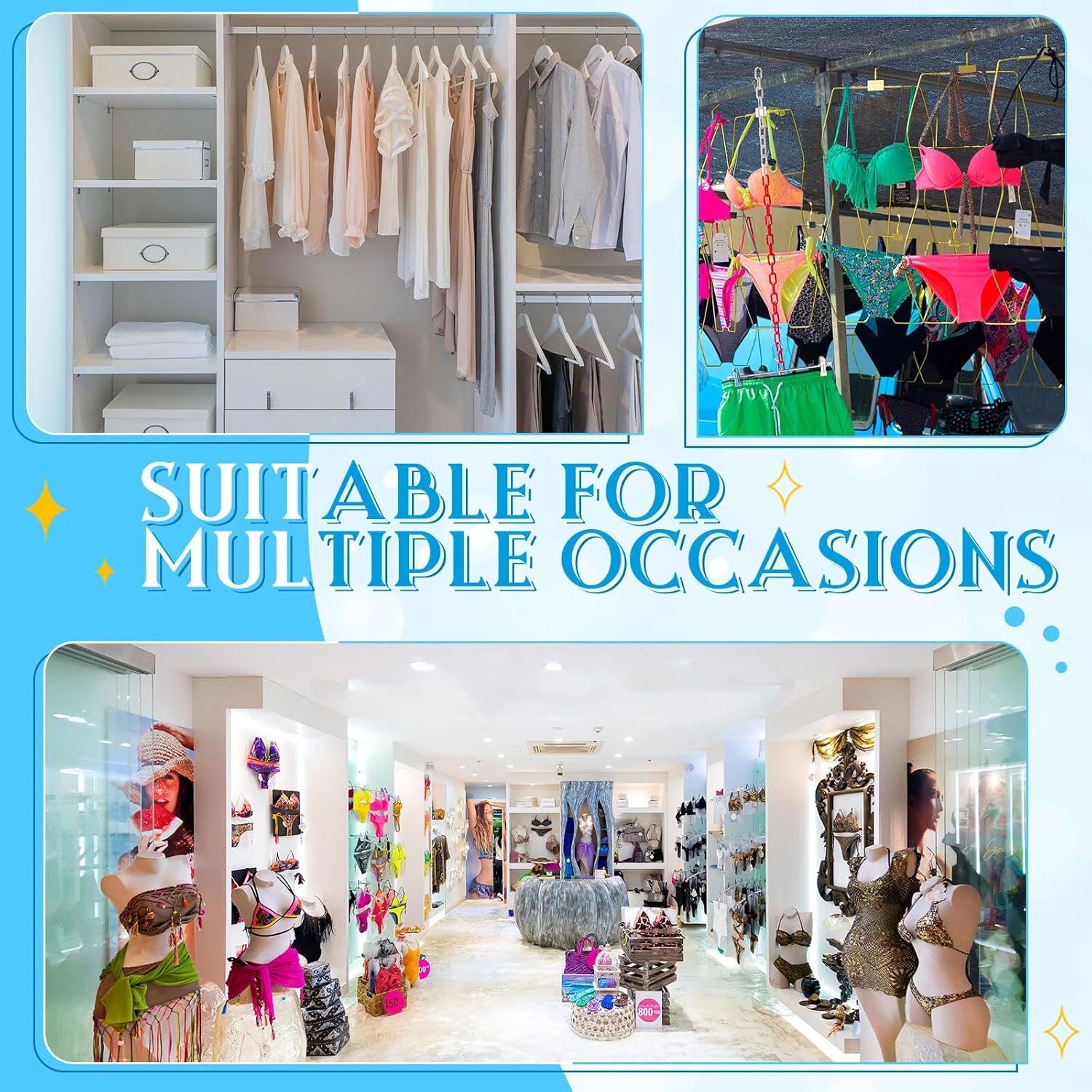 Taiyin Body Shape Bikini Hanger Wire Lingerie Hangers for Display Swimsuit Bathing Suit Swimwear Clothes Coat Slip Dress