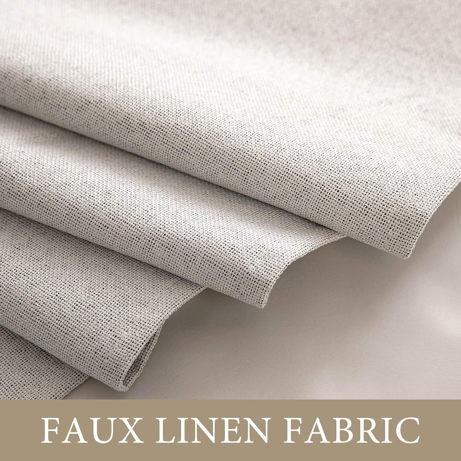 MIULEE 100% Blackout Curtain Linen Textured for Sliding Patio Door/Bedroom/Living Room Thermal Insulated Room Divider Curtain 1 Panel 100" Wide x 84" Long Greyish White