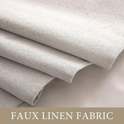 Miniatura 4 de MIULEE Cortina 100% opaca de lino texturizado para puerta corrediza de patio, dormitorio, sala de estar, cortina divisora de habitación, 1 panel de