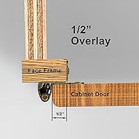 Vista 2 de Paquete de 4 (2 Pares) Bisagras de Gabinete de Latón Antiguo para Puerta de Gabinete de Cocina, Envolvente Parcial de Cierre Automático