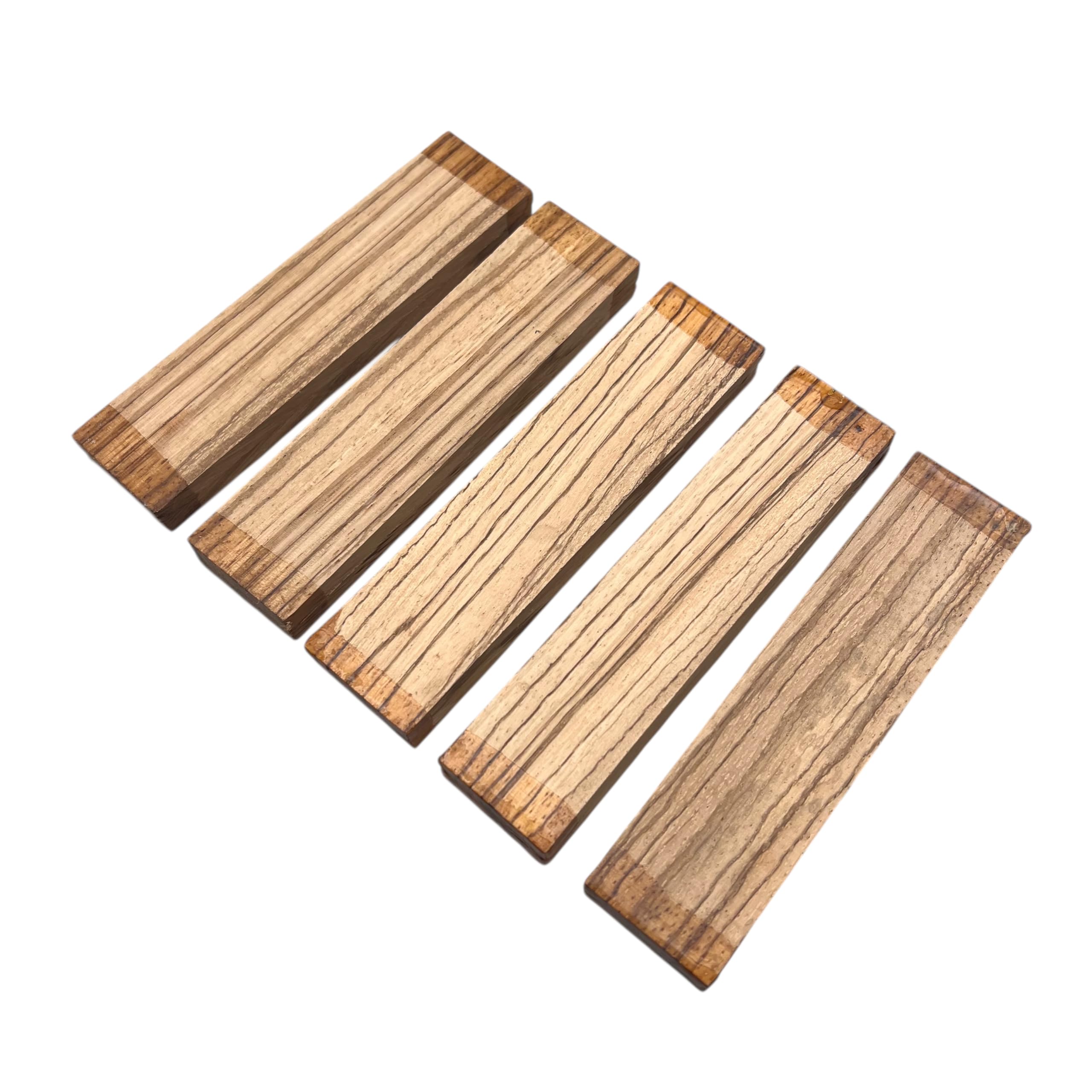 5 Paires De Plaquettes 125x30x6mm De Bois Massif, Bois Precieux Pour Manches De Couteaux, Artisanat, Sculpture Et Tournage (Zébrano, 5)