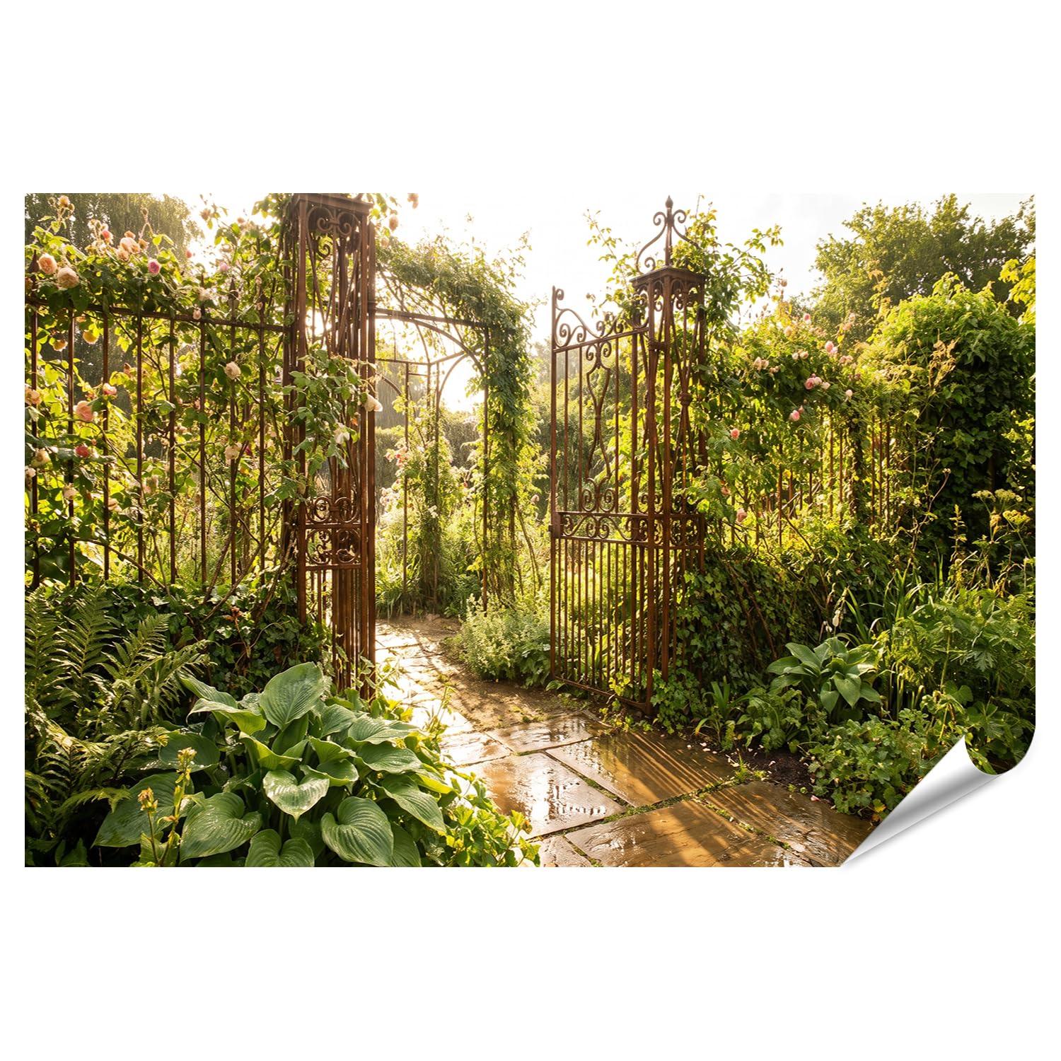 islandburner Póster premium místico de jardín mágico mural salón para amantes de la naturaleza - gran formato