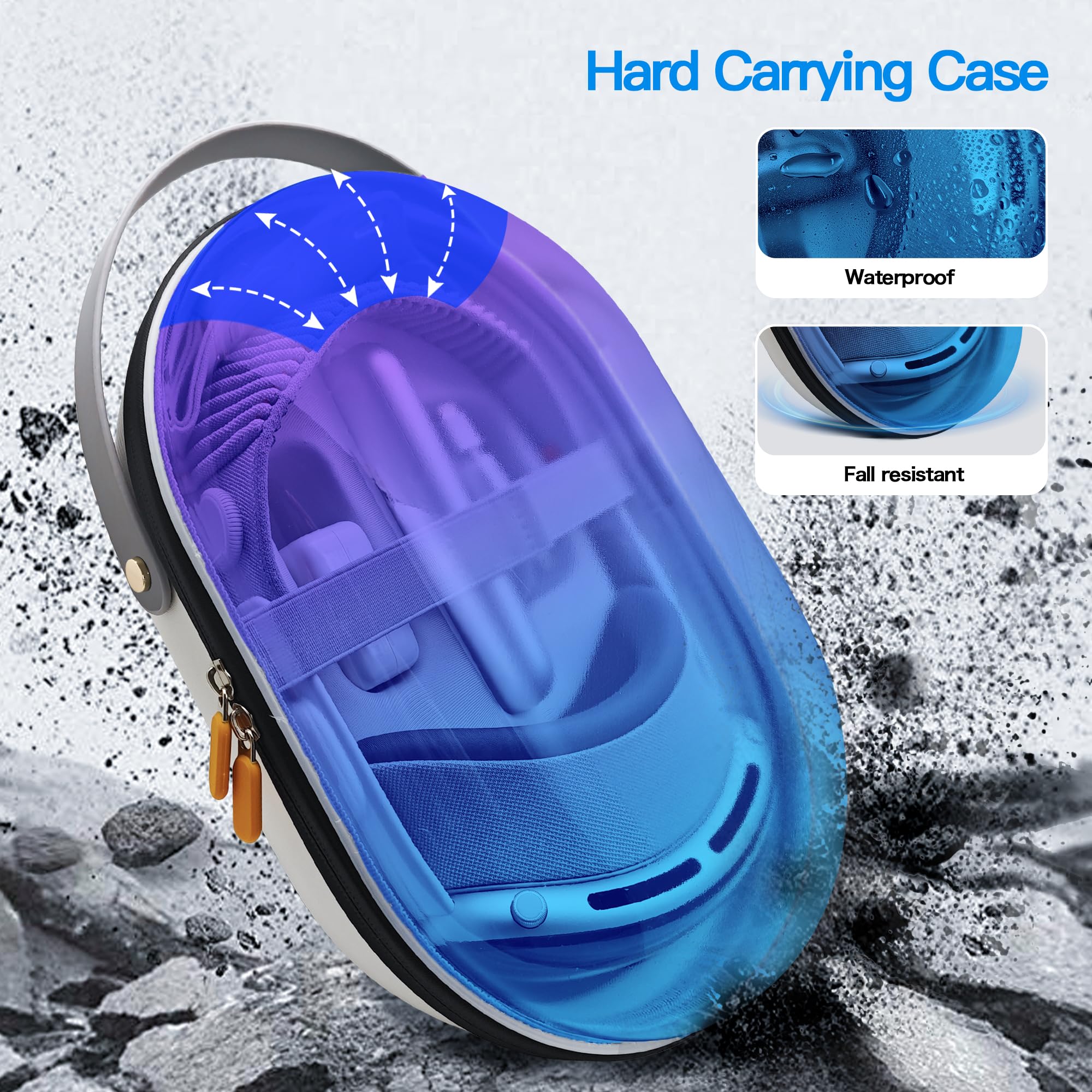 AWINNER Compatibile con custodia Apple Vision Pro, accessori VR con cinturino Elite, design ultra elegante per viaggi (blu)