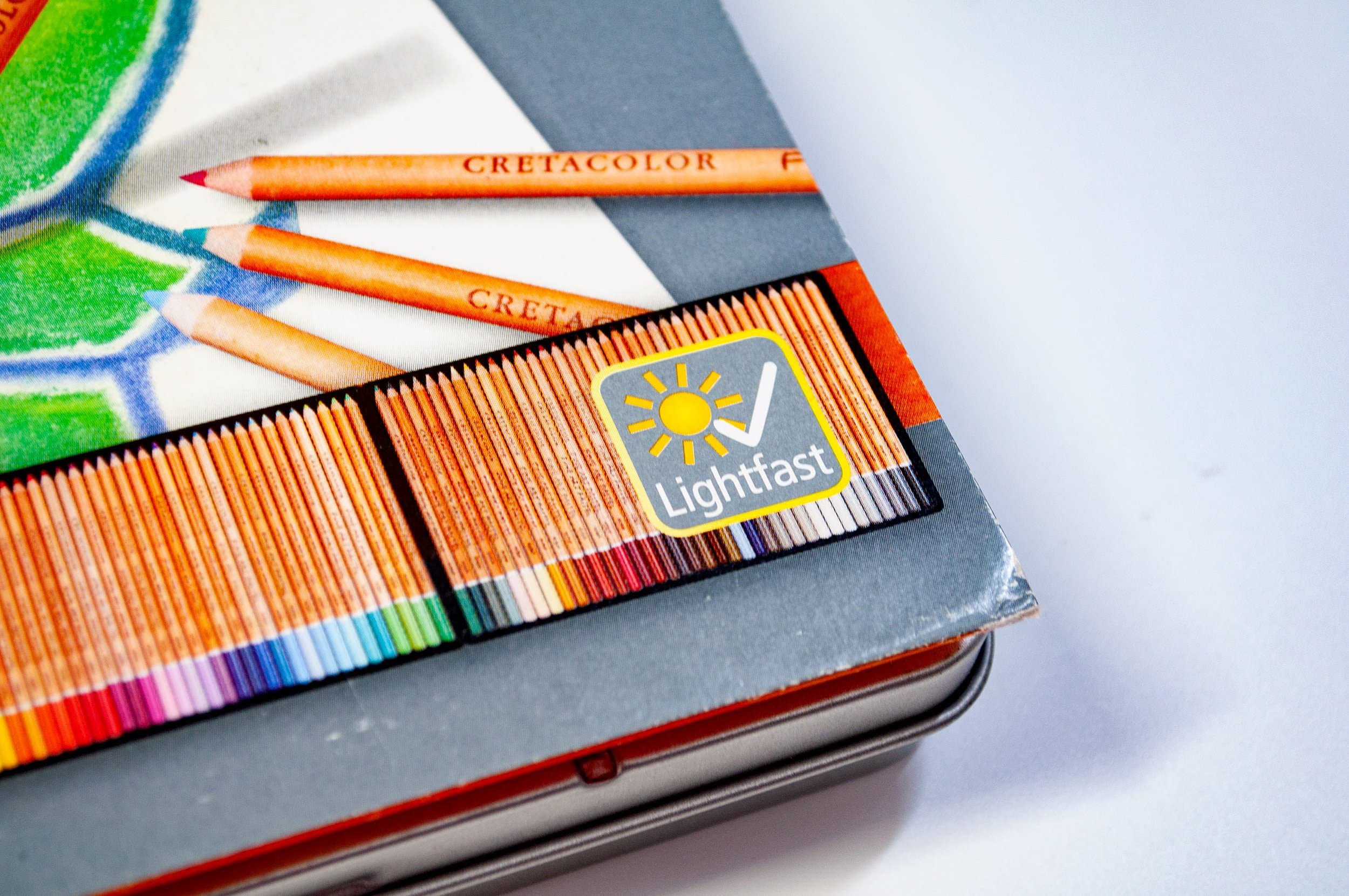 CRETACOLOR Fine Art Pastellstifte-Set, 72 Stück (in einer eleganten wiederverwendbaren Blechbox) | Blau