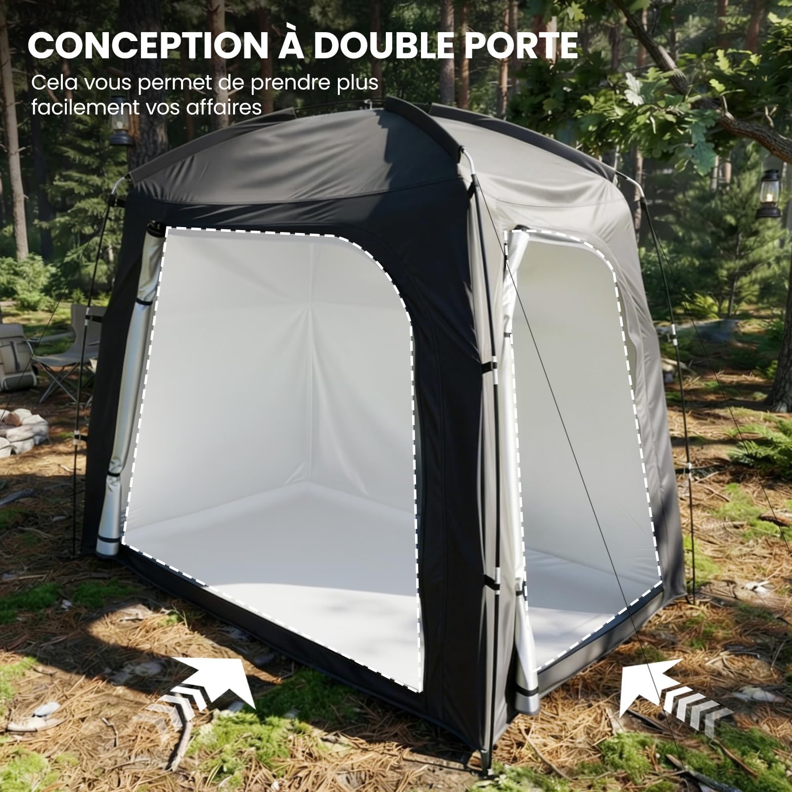 Abri à vélos extérieur pour 1 à 3 vélos, 200*120*165 cm, housse de protection imperméable pour vélos avec fenêtre d'aération, tente de rangement pour vélos, abri de stockage pour bicyclettes (Noir)