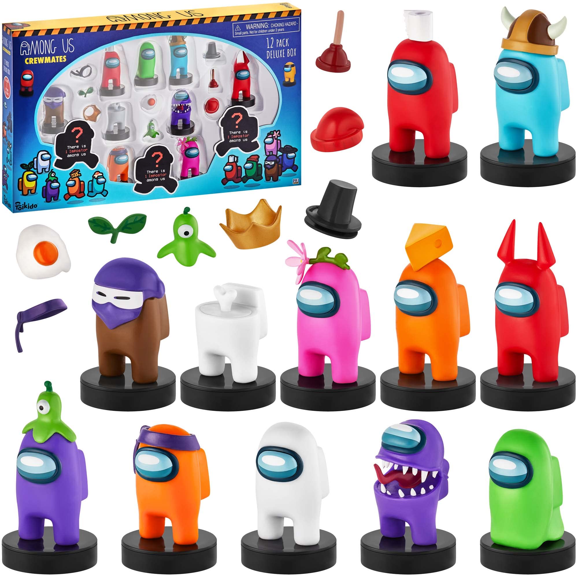 P.M.I. Among Us Stamps for Kids | 12 Among Us Stampers + 8 Accessories | Among Us Party Favors and Playable Collectibles | Among Us Toys for Boys and Girls | Mini Toys for an Among Us Party
