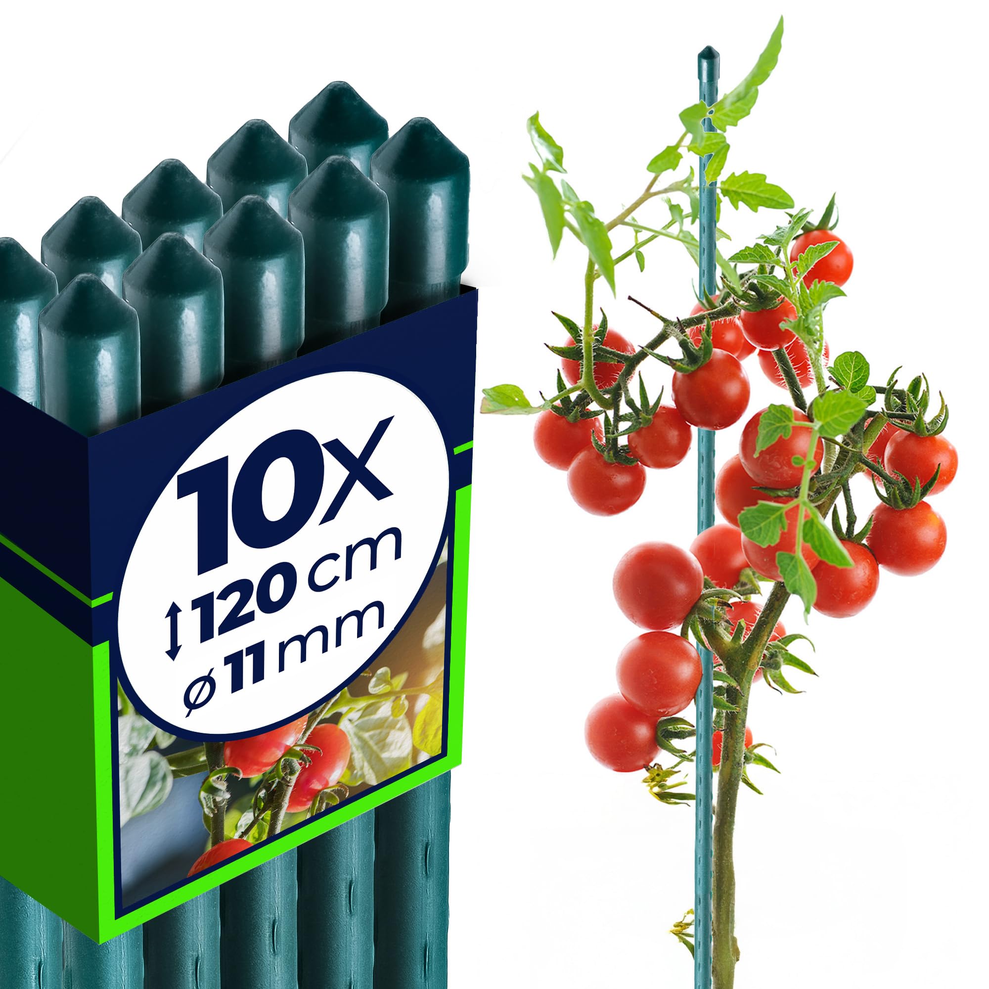 KADAX Pflanzstäbe Set – Beschichteter Stahl Rankstab, Pflanzenstütze & Tomatenstäbe für Garten, Wetterfest & Stabil