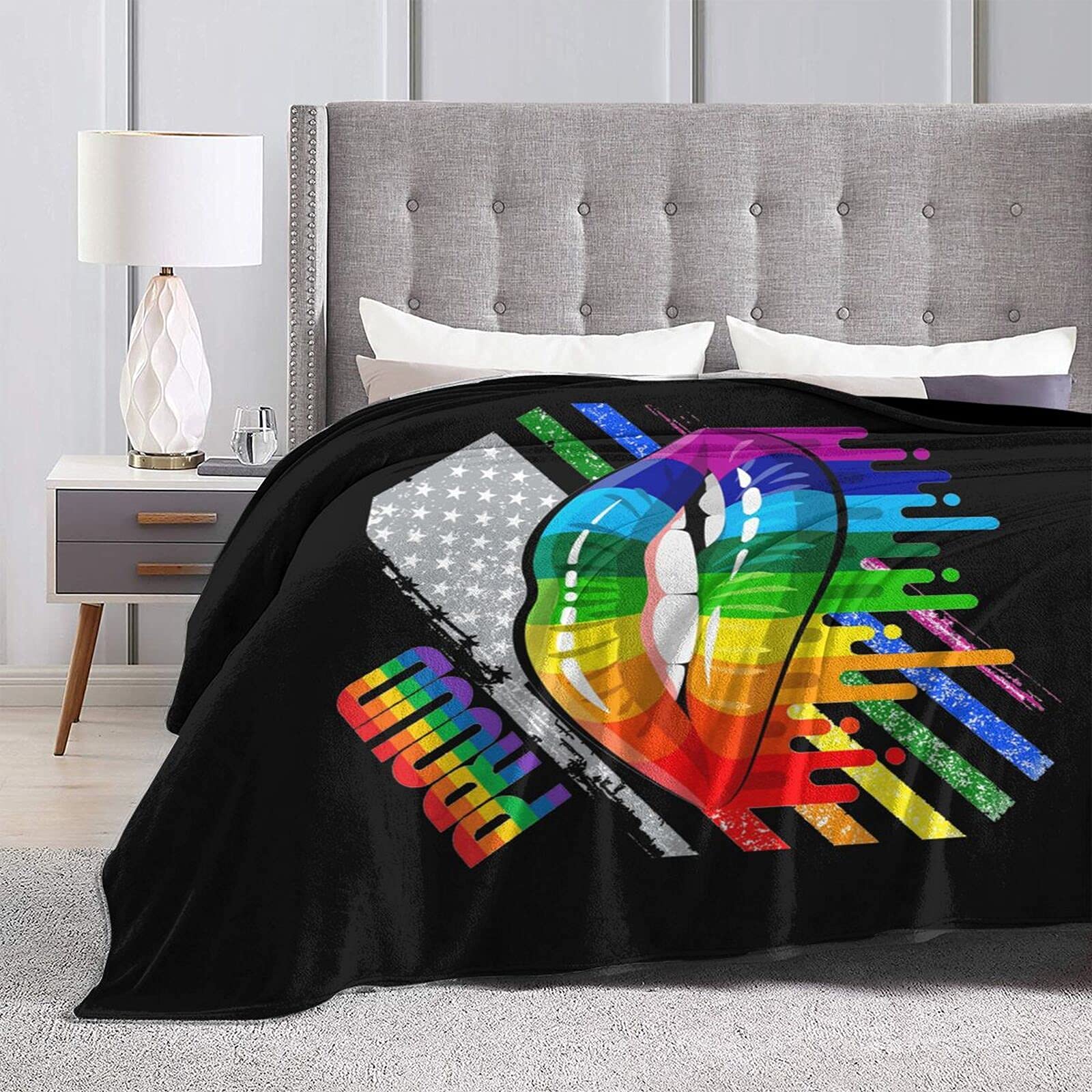 Lesbiche Pride Flag Flanella Coperte in Pile per Letto Divano Camera Casa Coperta Morbida Calda per Tutte Le Stagioni Coperta Peluche 50x40