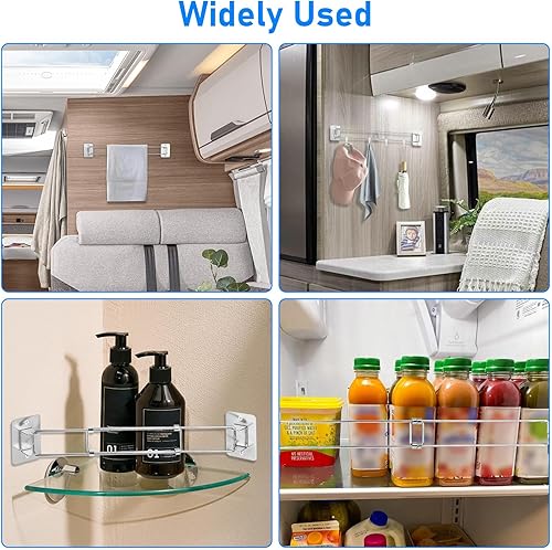 Miniatura 7 de Linkstyle 2 barras de almacenamiento de esquina para ducha de caravana, organizador de ducha ajustable de acero inoxidable para organización, 7.7 a