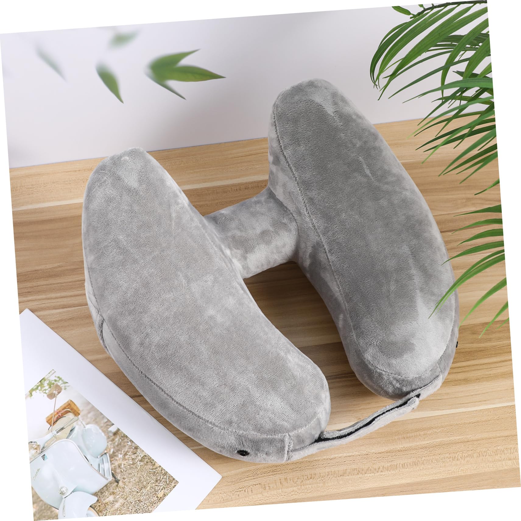 Almohada De Viaje Inflable para El Cuello con Capucha Ajustable Ligera