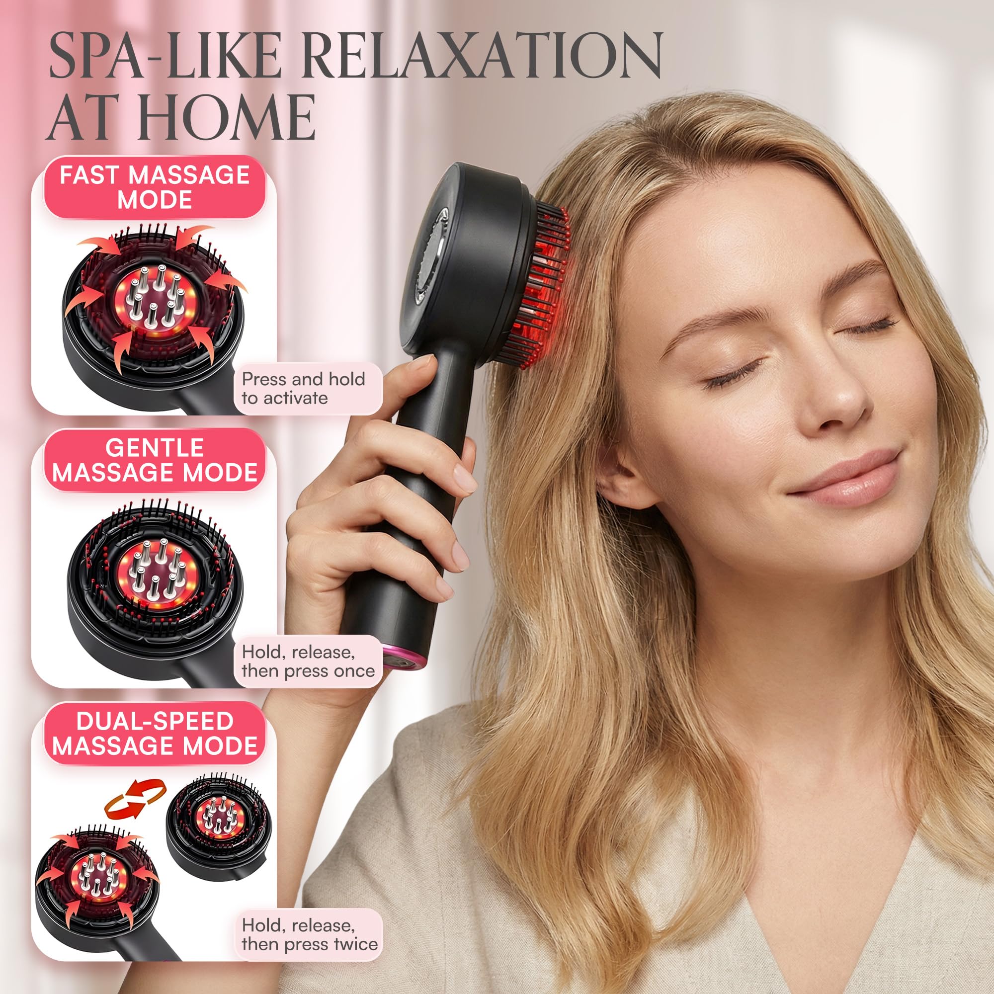 Satorix Electric Scalp Massager 3-in-1 – Cordless Head Massager & Hair Oil Applicator, Refillable Tank, IPX7 Waterproof Scalp Brush for Home & Travel, Women and Men