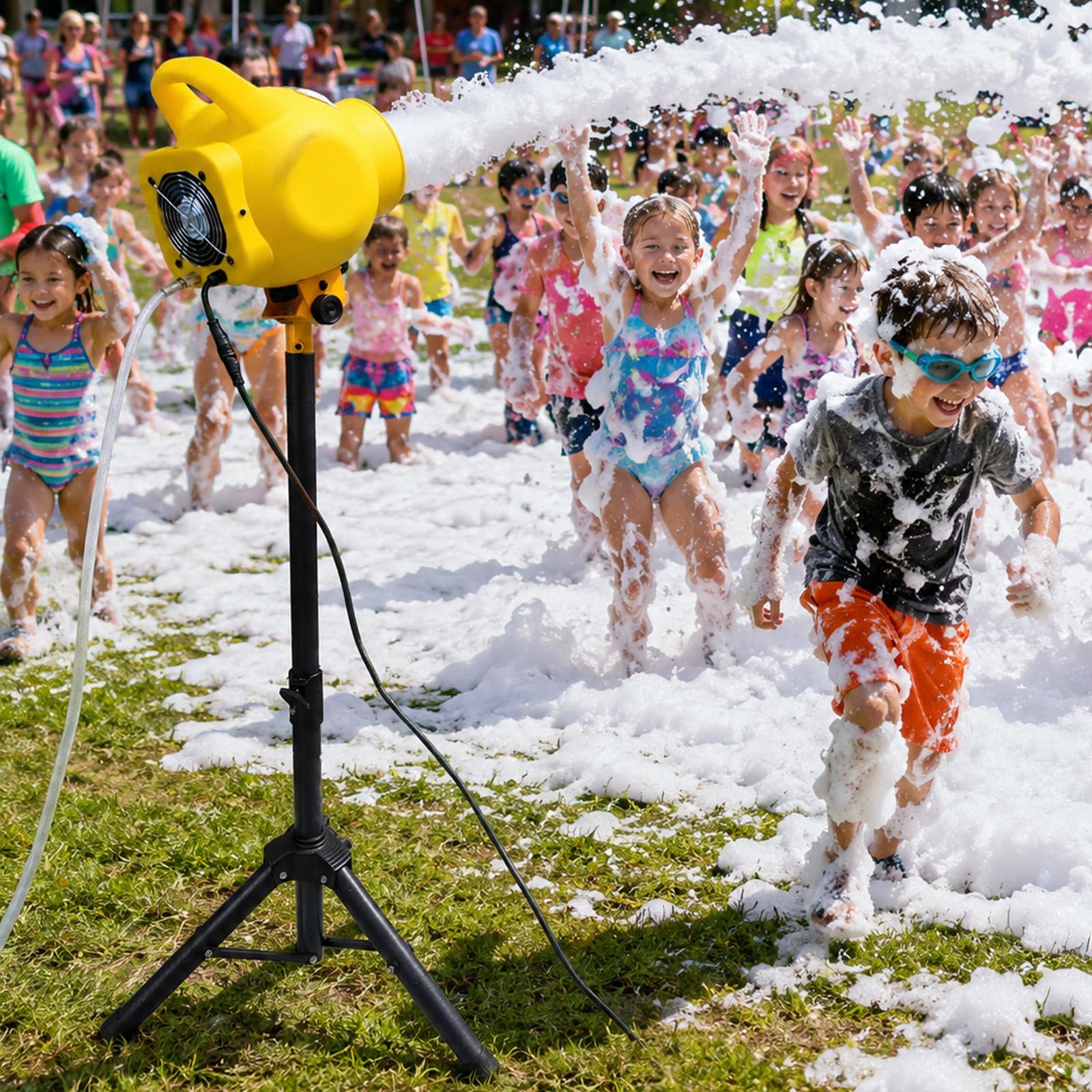 QJJML Party Foam Cannon with 4 Foam Modes for Poolside and Birthday Events