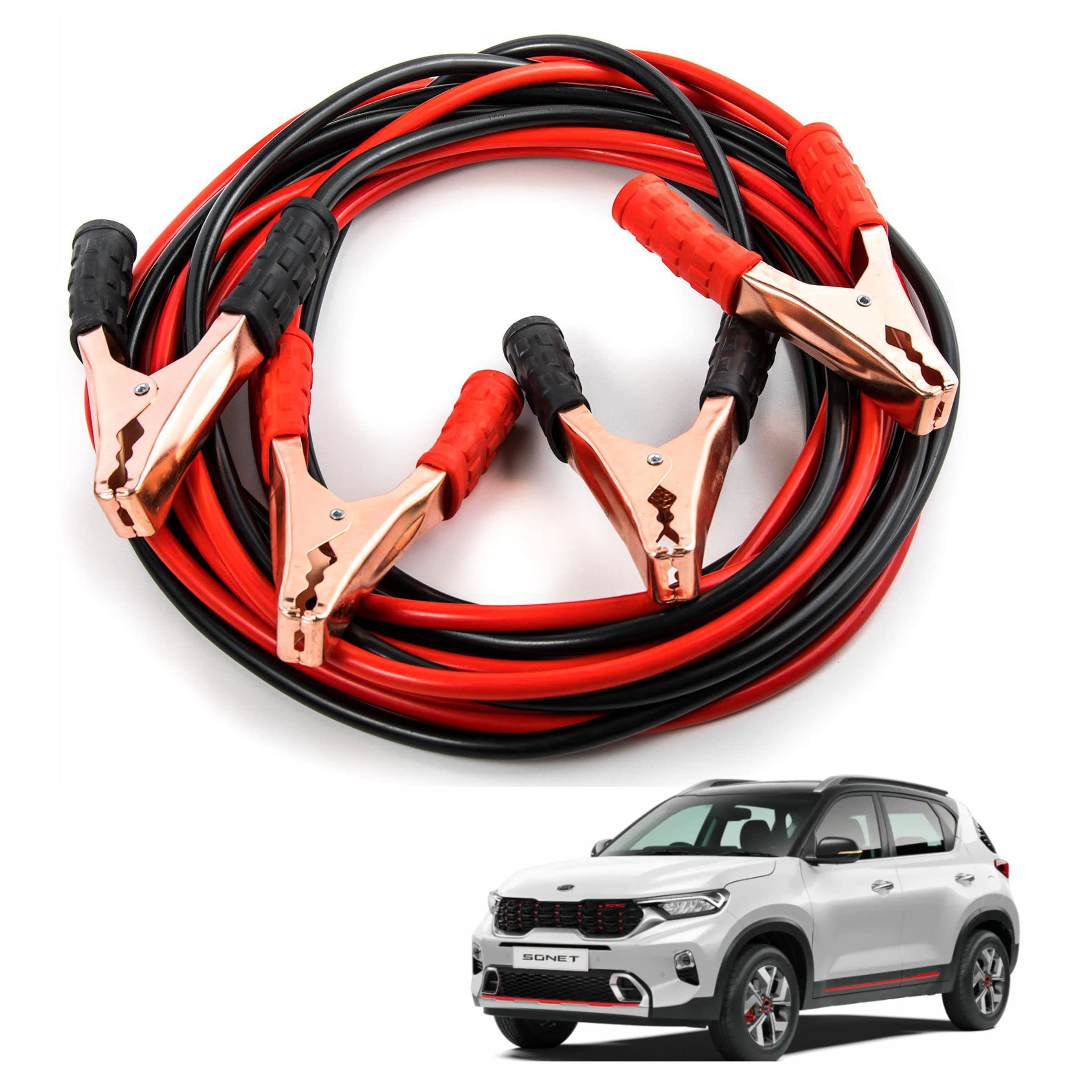 Car Heavy Duty Booster Cables || Clamp to Start Dead Battery || Off Road Emergency Auto Car Jumper Cables for Kia Sonet (500 AMP, 6.5 Feet Each)-image-19