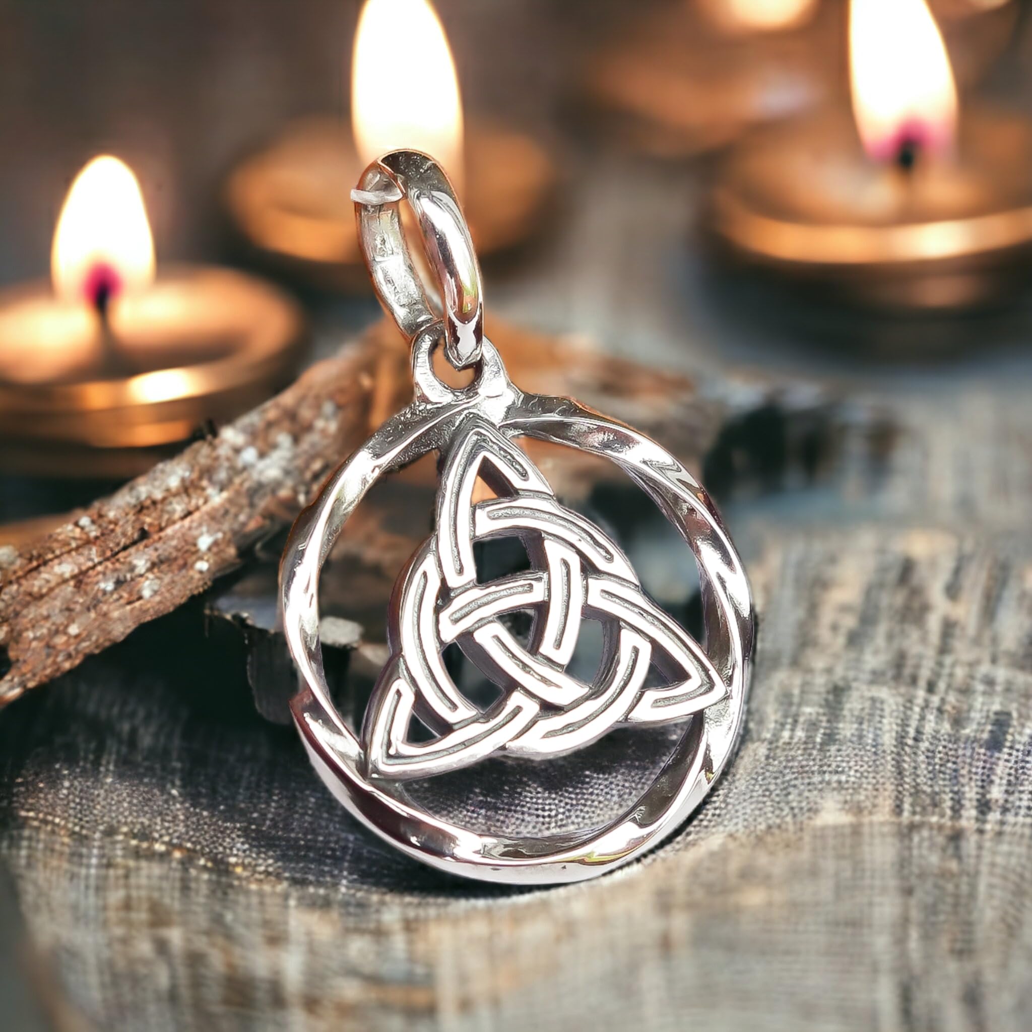 925 Sterling Silver Celtic Knot Necklace - Triquetra Trinity Knot Pendant | Silver 20 Chain - Protection Love Amulet - Irish Pagan Wiccan Jewelry for Women Men - Handmade product thumbnail 3