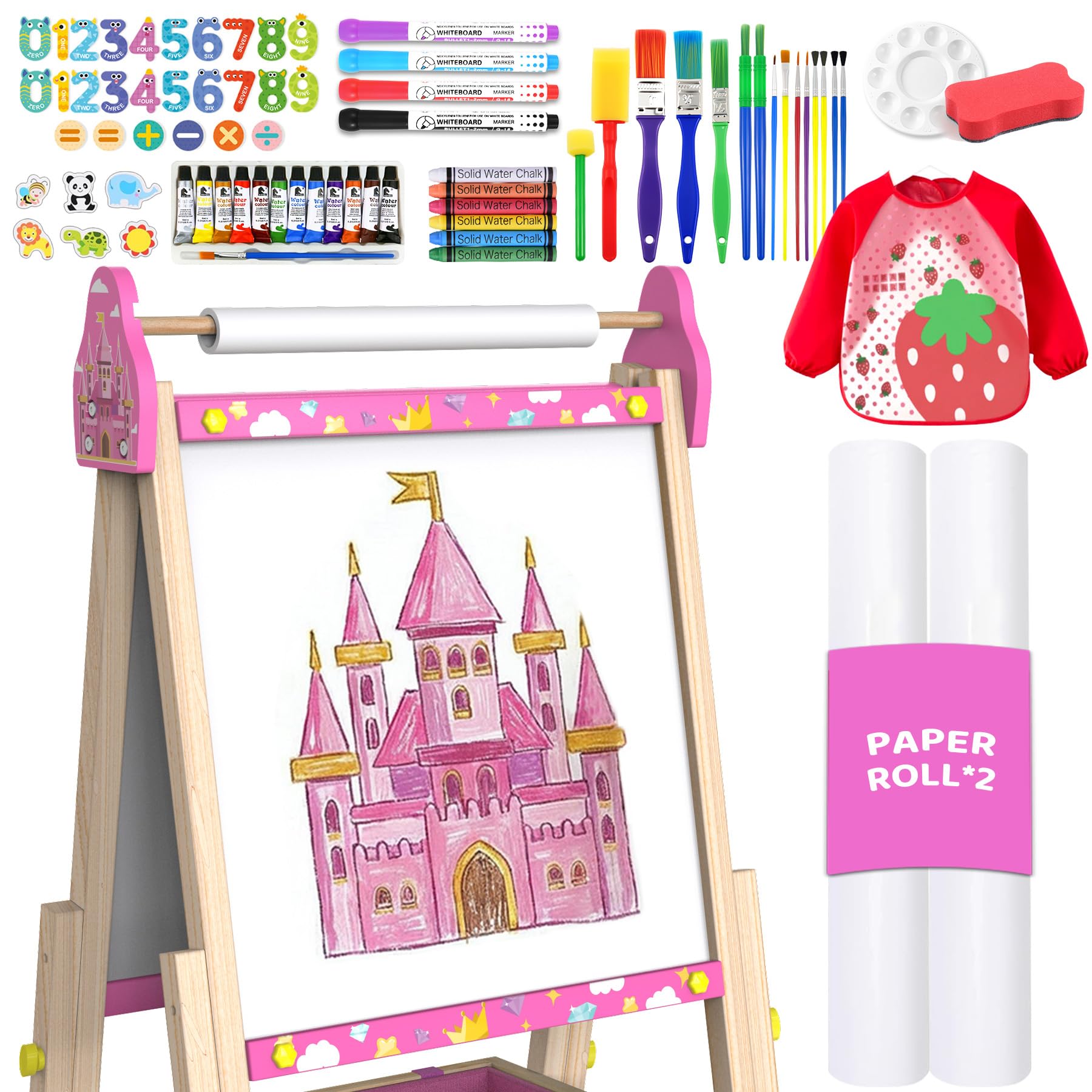 Art Easel for Kids Easel for Toddlers,Adjustable Wooden Easels