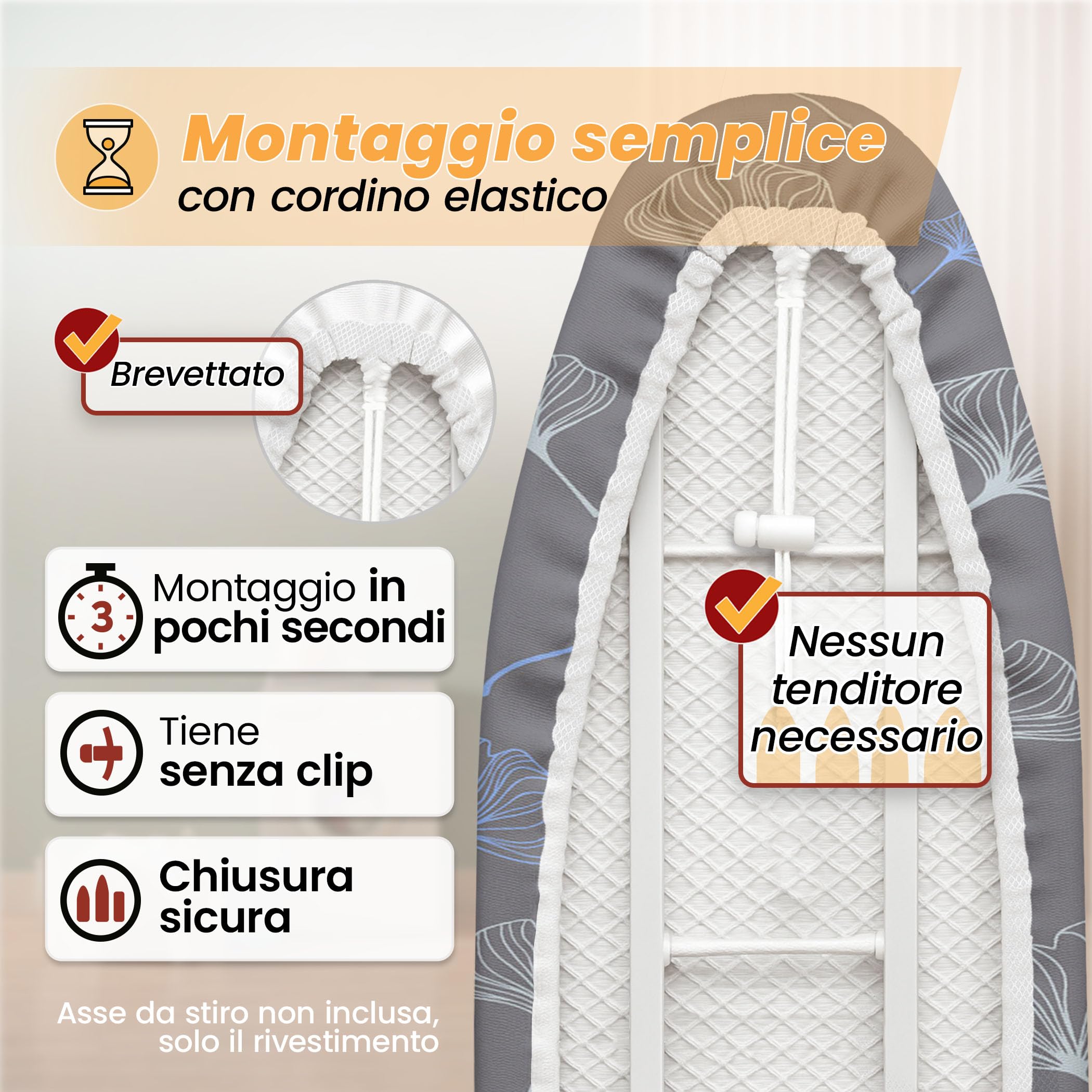 Dolyues Copriasse da stiro con imbottitura a forma di fragola, copertura spessa per asse da stiro, extra largo, frutta