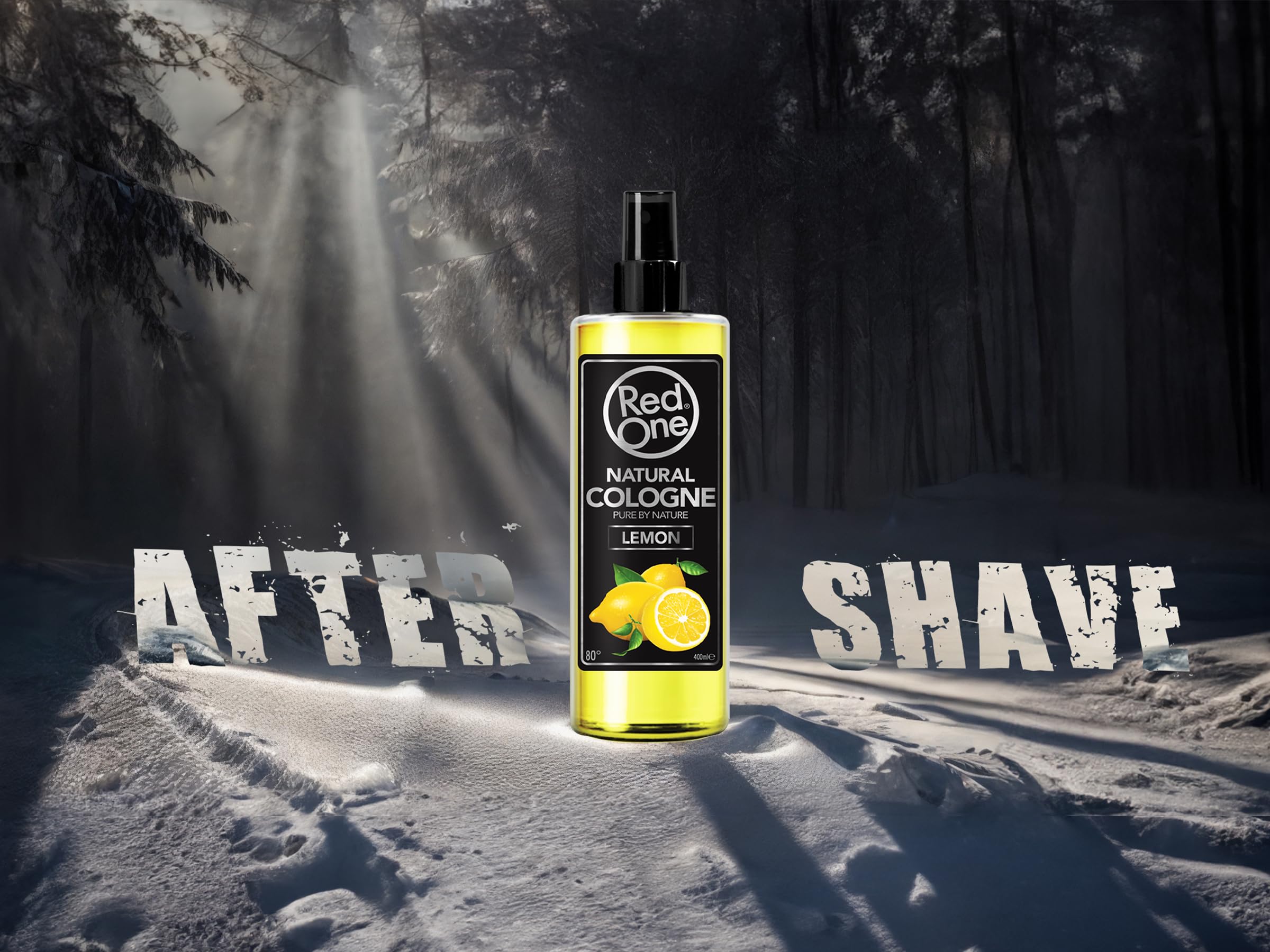 Redone Aftershave Natural Spray Barber Cologne Citron 2 x 400 ml | Parfum longue durée | Produit de soin de qualité supérieure pour homme | Lot de 2