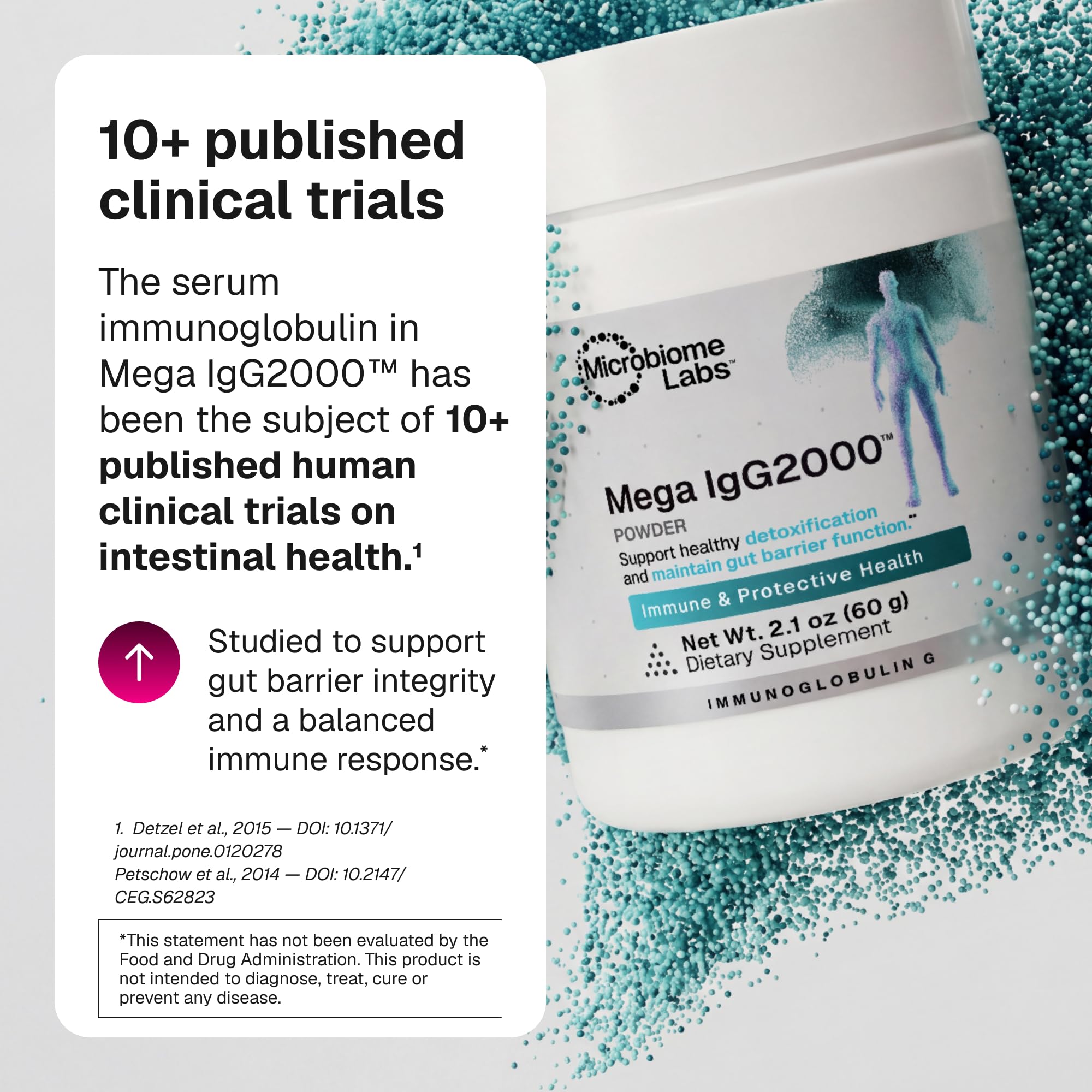 Microbiome Labs Mega IgG2000 Gut Health Powder for Women, Men & Kids 2+ - IgG Immunoglobulin Supplement for Digestive Health Support - Dairy-Free Bovine Colostrum Supplement Alternative (2.1 Ounces) — Amazon image 6