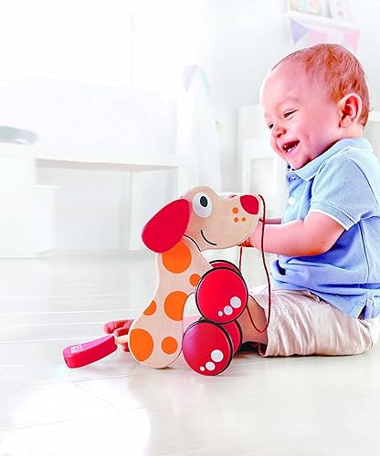 Miniatura 6 de Hape - Perrito de madera para jalar  Juguete galardonado de empujar-jalar para que los niños pequeños puedan sentarse ponerse de pie y rodar Ruedas