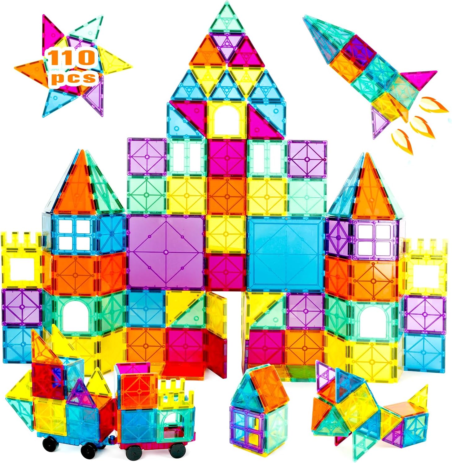 110 PCS Magnetic Tiles Toy