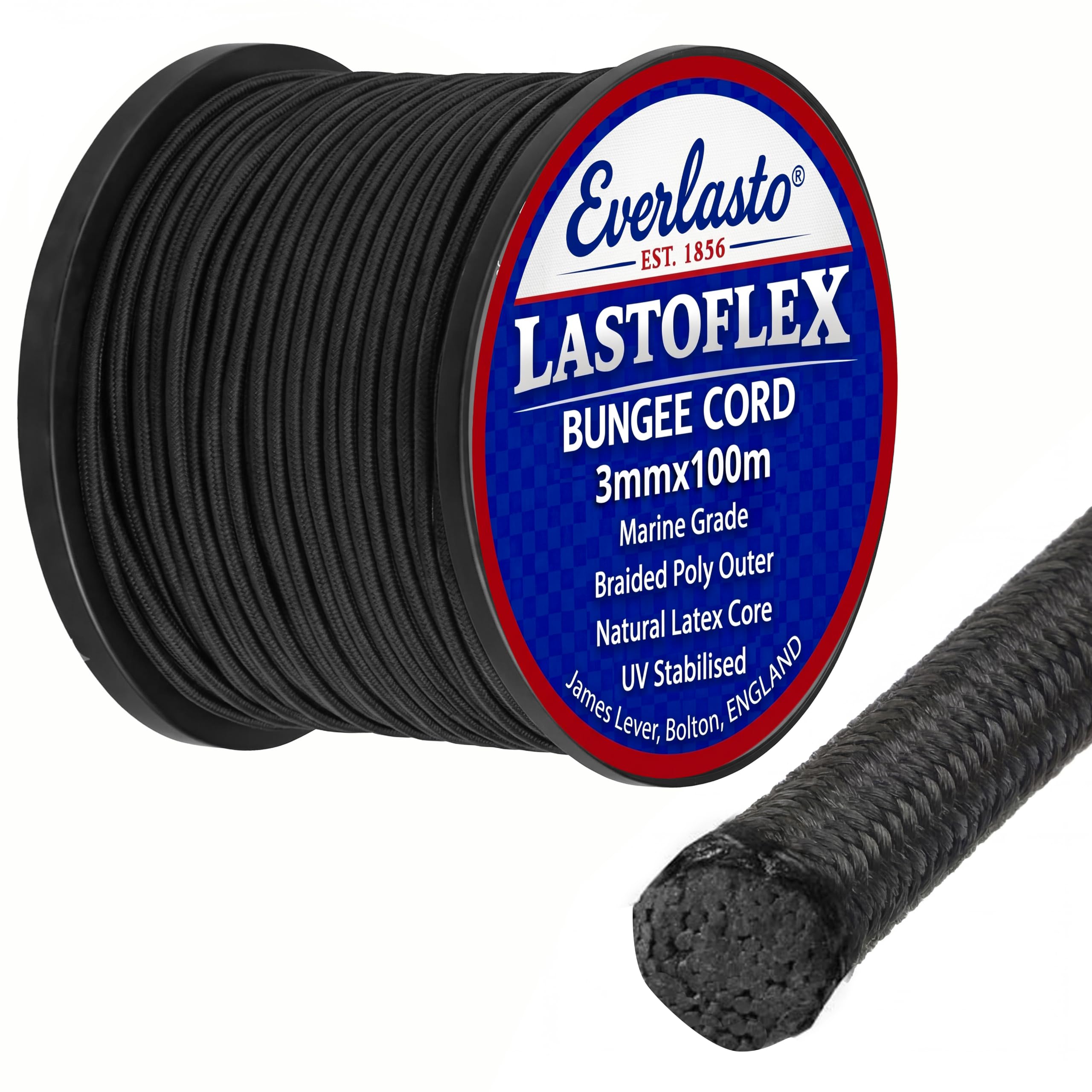 EVERLASTO 'Lastoflex' Elastic Bungee Cord Shock Cord Rope 3mm x 100M