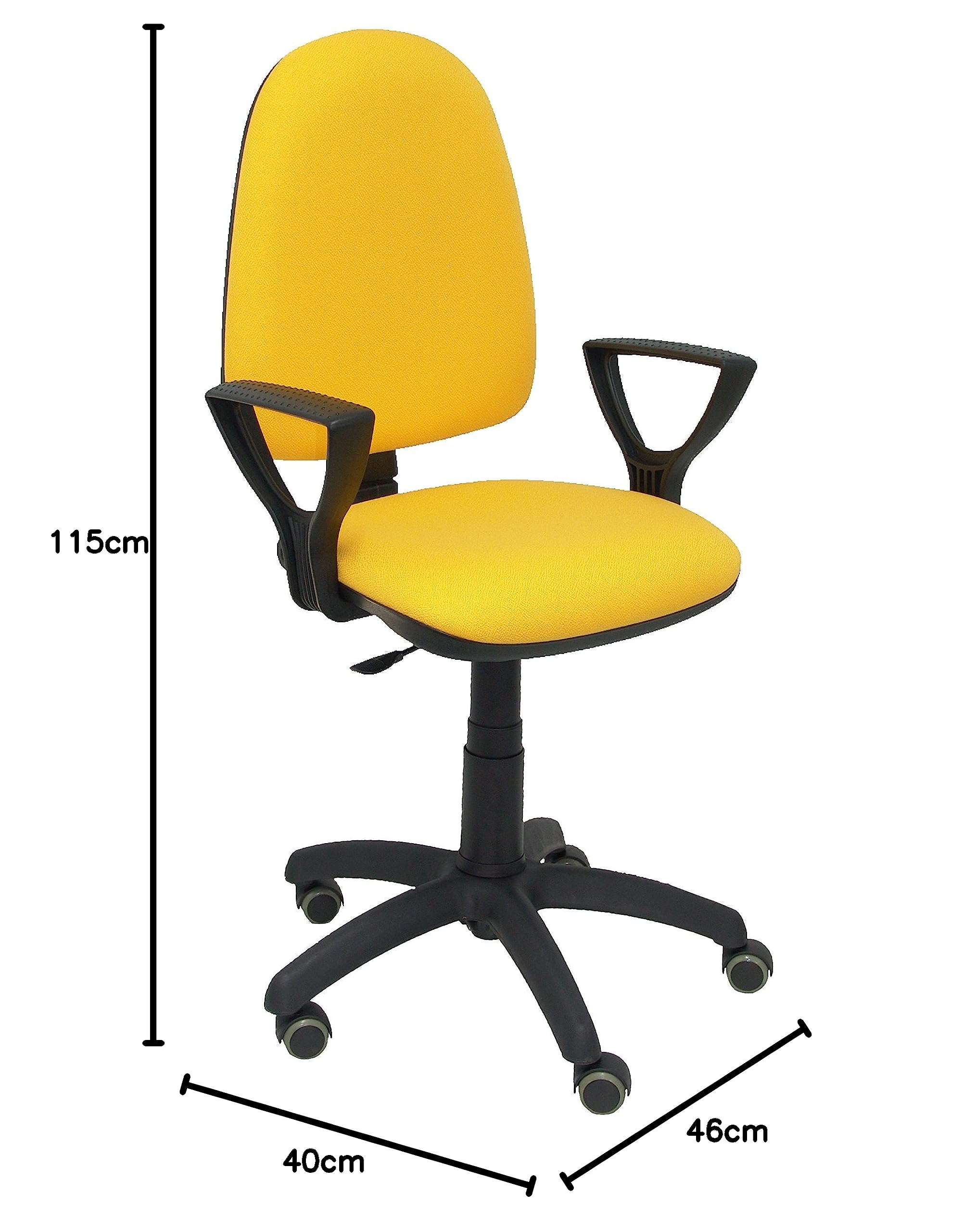 Silla OFICINA PYC 04CP ERGONOMICA PERMAN.C/R PARQUET Bali Amarillo (C/Brazos FIJOS)