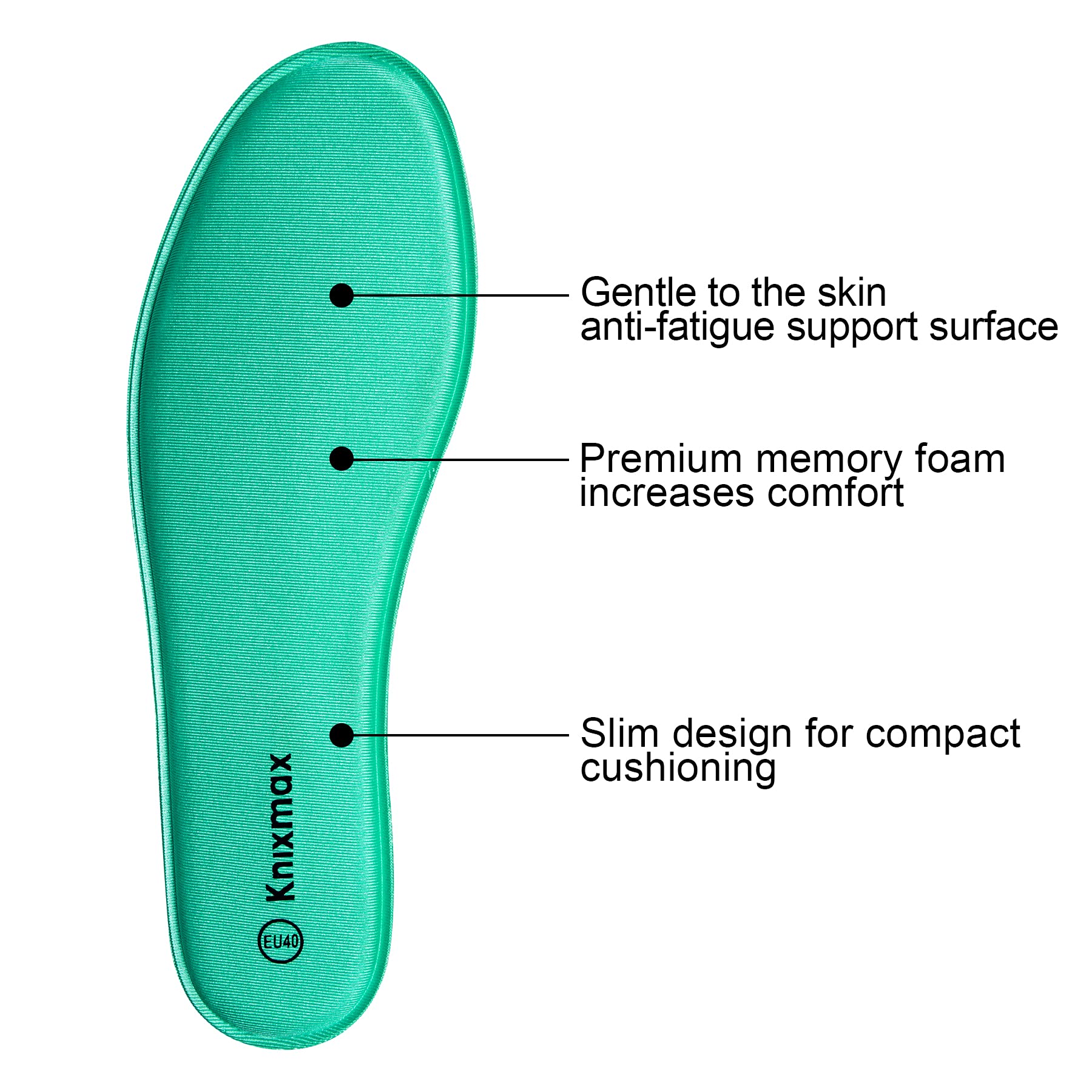 Knixmax Donna Uomo Solette in Memory Foam Inserti per Scarpe Comfort Assorbimento degli urti Imbottitura per il Supporto del Piede Suole Interne