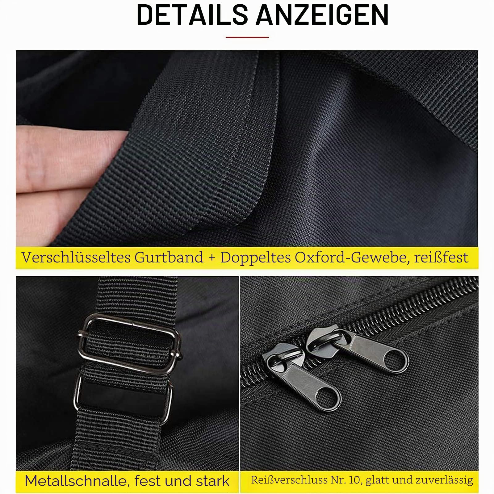 Rhinowalk Faltbare Fahrradtasche für 20/26 Zoll Falträder – wasserdichte Fahrrad-Reise-Tragetasche, Outdoor, Fahrrad-Transporttasche für Autos, Zug, Flugreisen (schwarz, 66 cm)