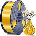 SUNLU 3D Printer Silk Filament,Shiny Silk PLA Filament 1.75mm, Smooth Silky Surface, Great Easy to Print for 3D Printers, Dimensional Accuracy +/- 0.02mm, Silk Light Gold 1KG