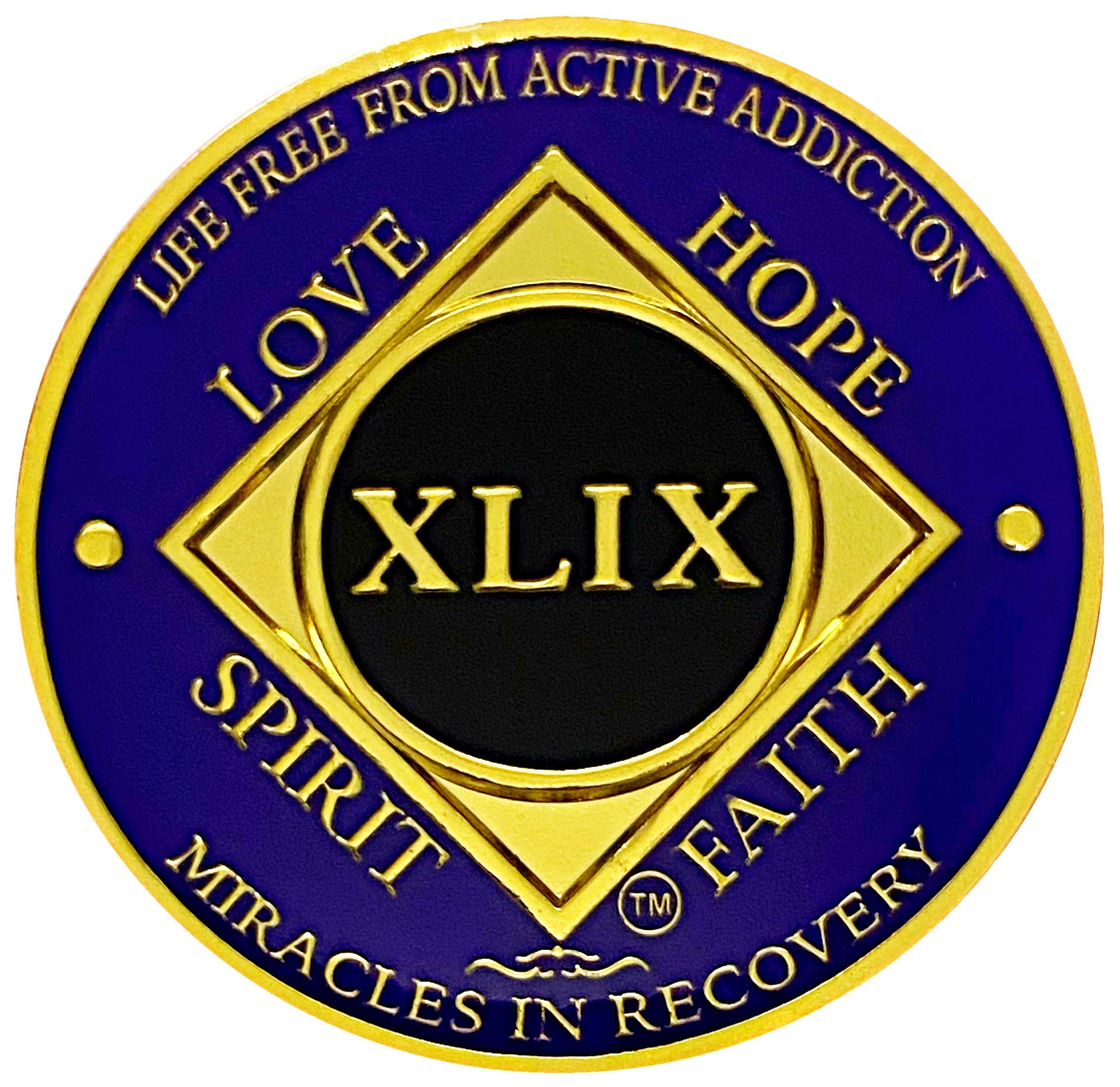 Simply Minimal NA 49 Year Coin, Narcotics Anonymous Medallions (Purple NA 49 Year Coin)