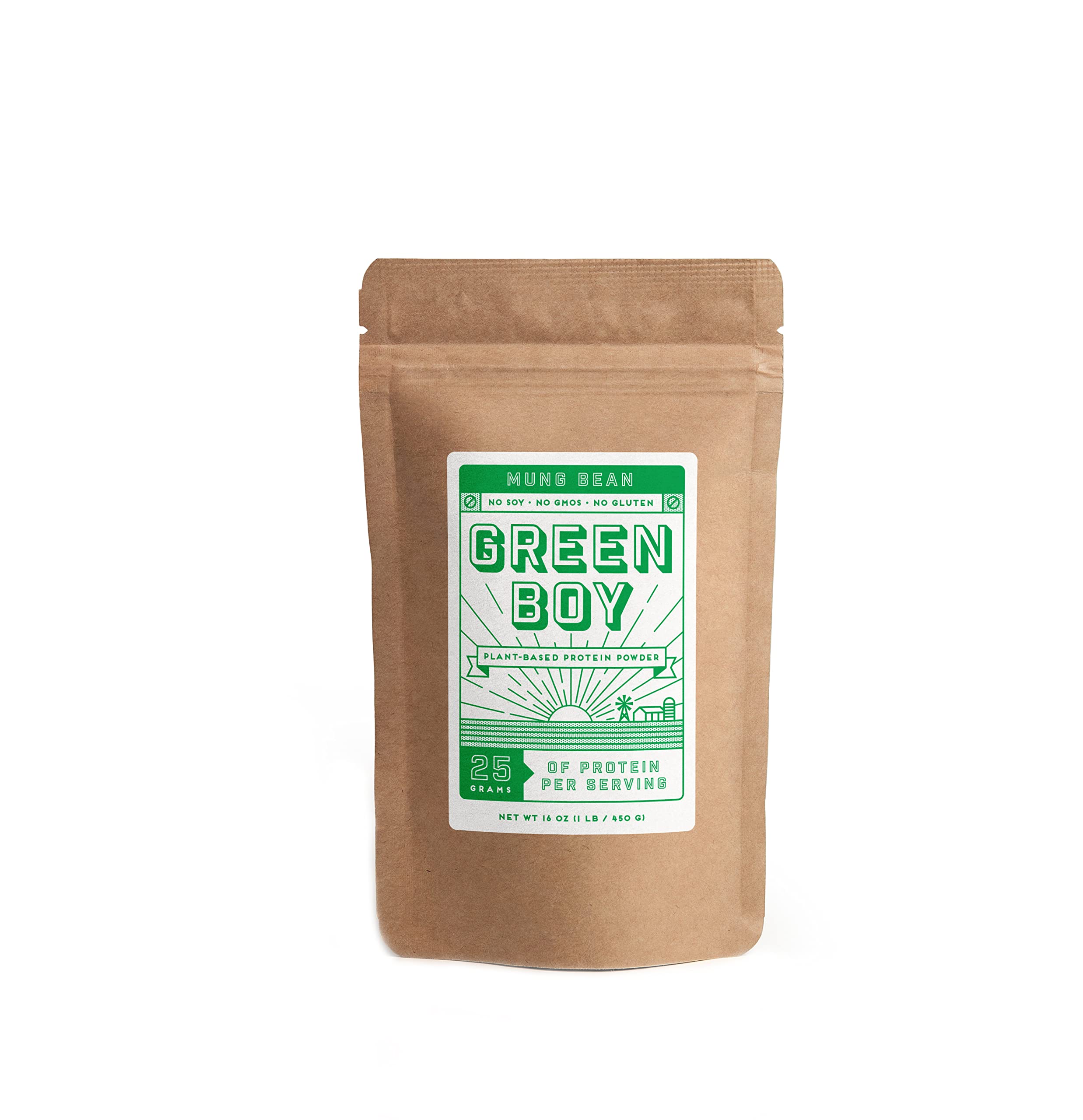GREEN BOY One Ingredient Vegan Protein Powder Made from Mung Bean Protein. No Soy, No Gluten, No Sugar Low Carbs. Great for Cooking, Baking and Smoothies
